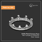 LPAD097 Anillo Pand Corona Pavé Plata .925 Taxco Gro