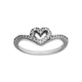 LPAD104 Anillo Pand Corazón Espiral Pavé Blanco Plata .925 Taxco Gro