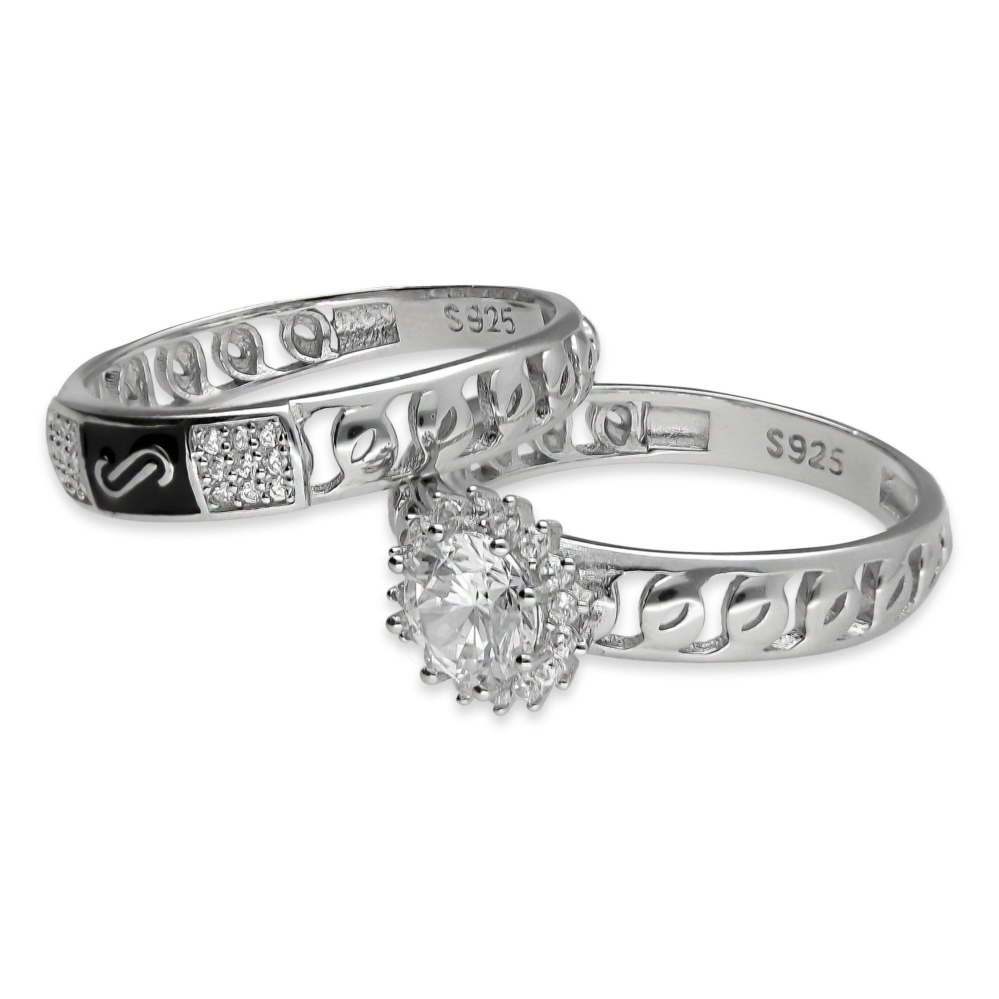 LPAD105 Anillo Mona Alianza Blanco Plata .925 Taxco Gro