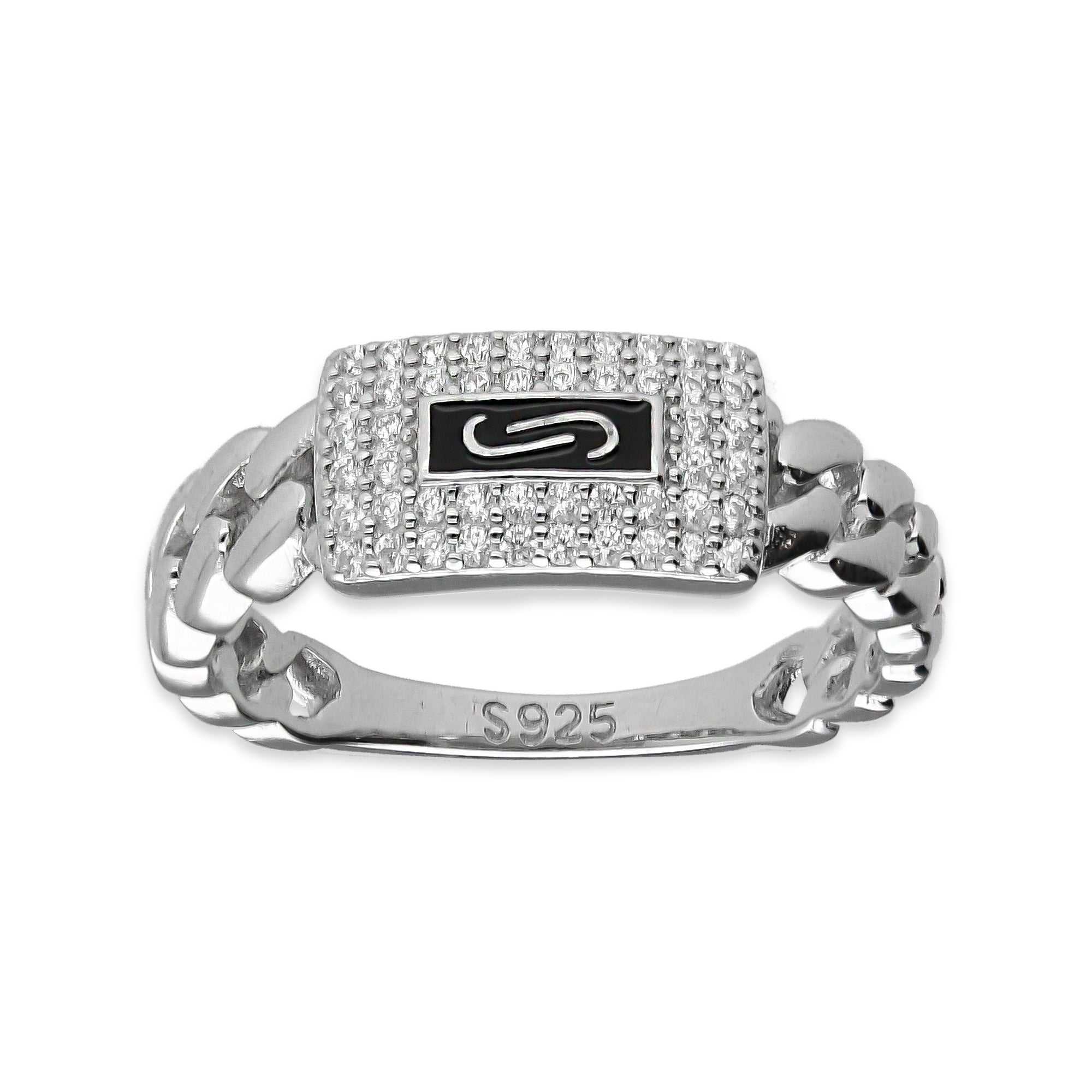 LPAD106 Anillo Mona Eslabón Cubano Plata .925 Taxco Gro