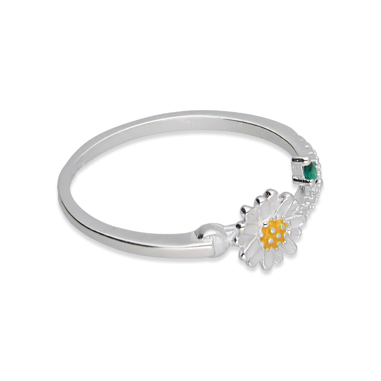 LPAD107 Anillo Flor Margarita Esmaltado Plata .925 Taxco Gro 2628932227