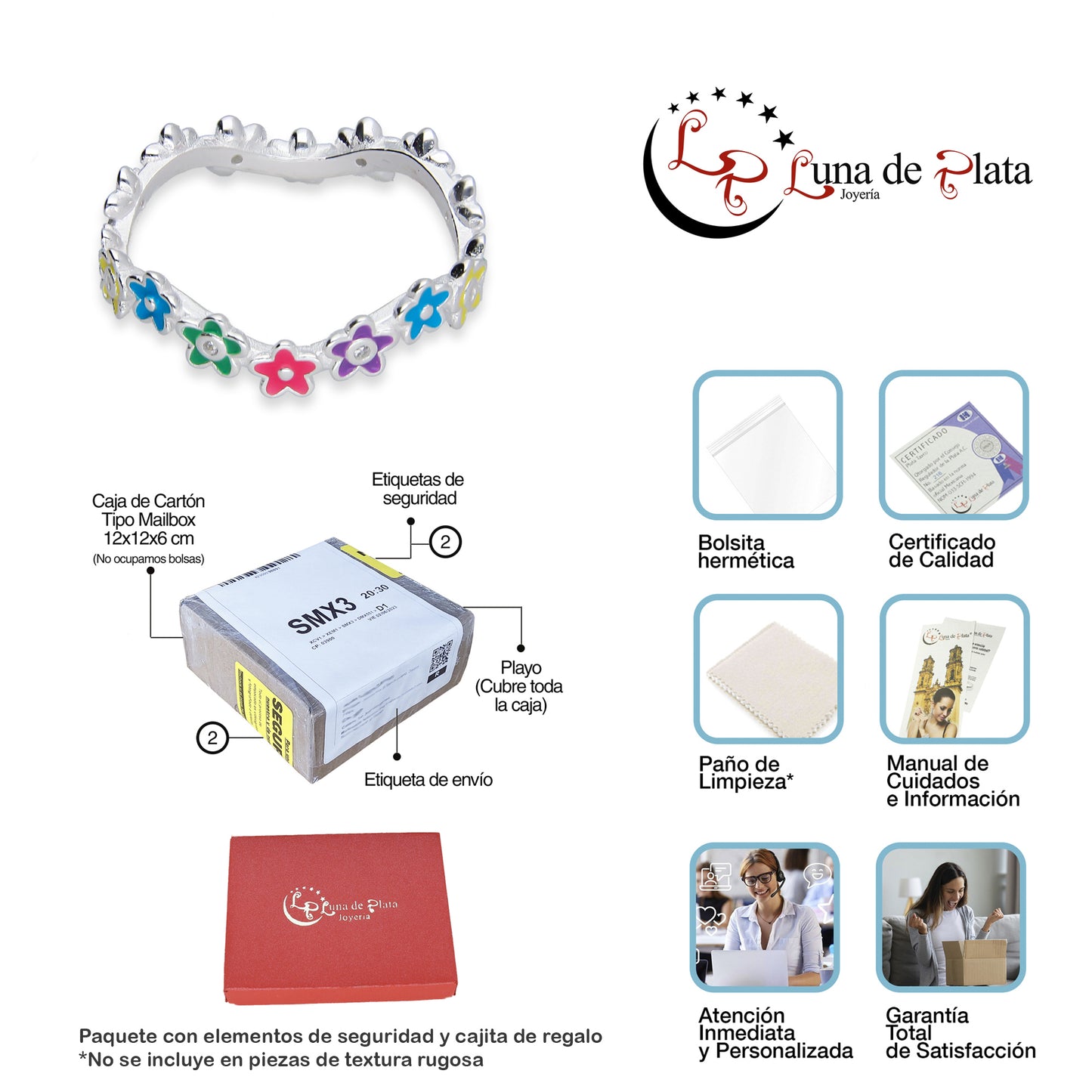 LPAD108 Anillo Churumbela Flores Multicolor Plata .925 Taxco Gro 2628957963