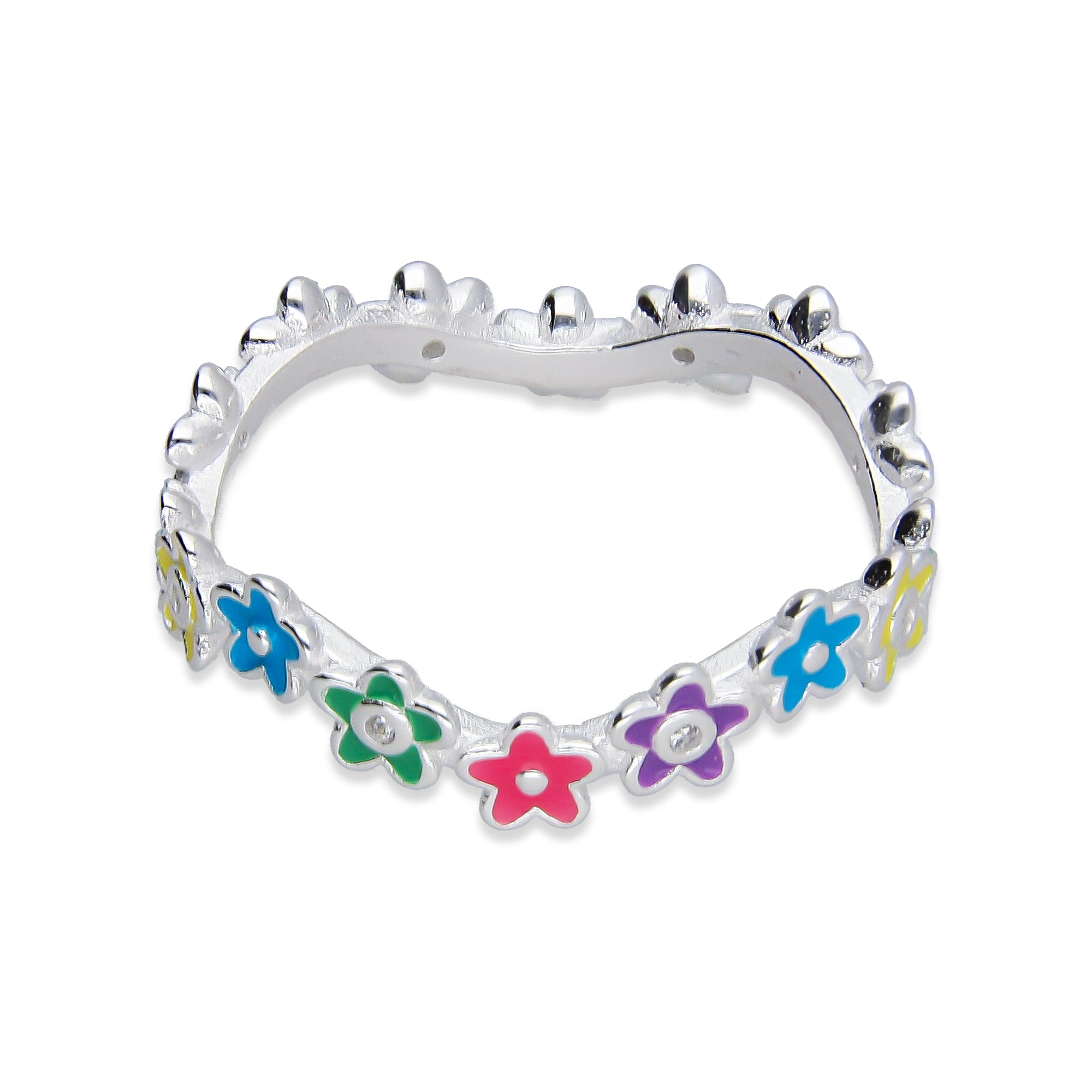LPAD108 Anillo Churumbela Flores Multicolor Plata .925 Taxco Gro 2628957963