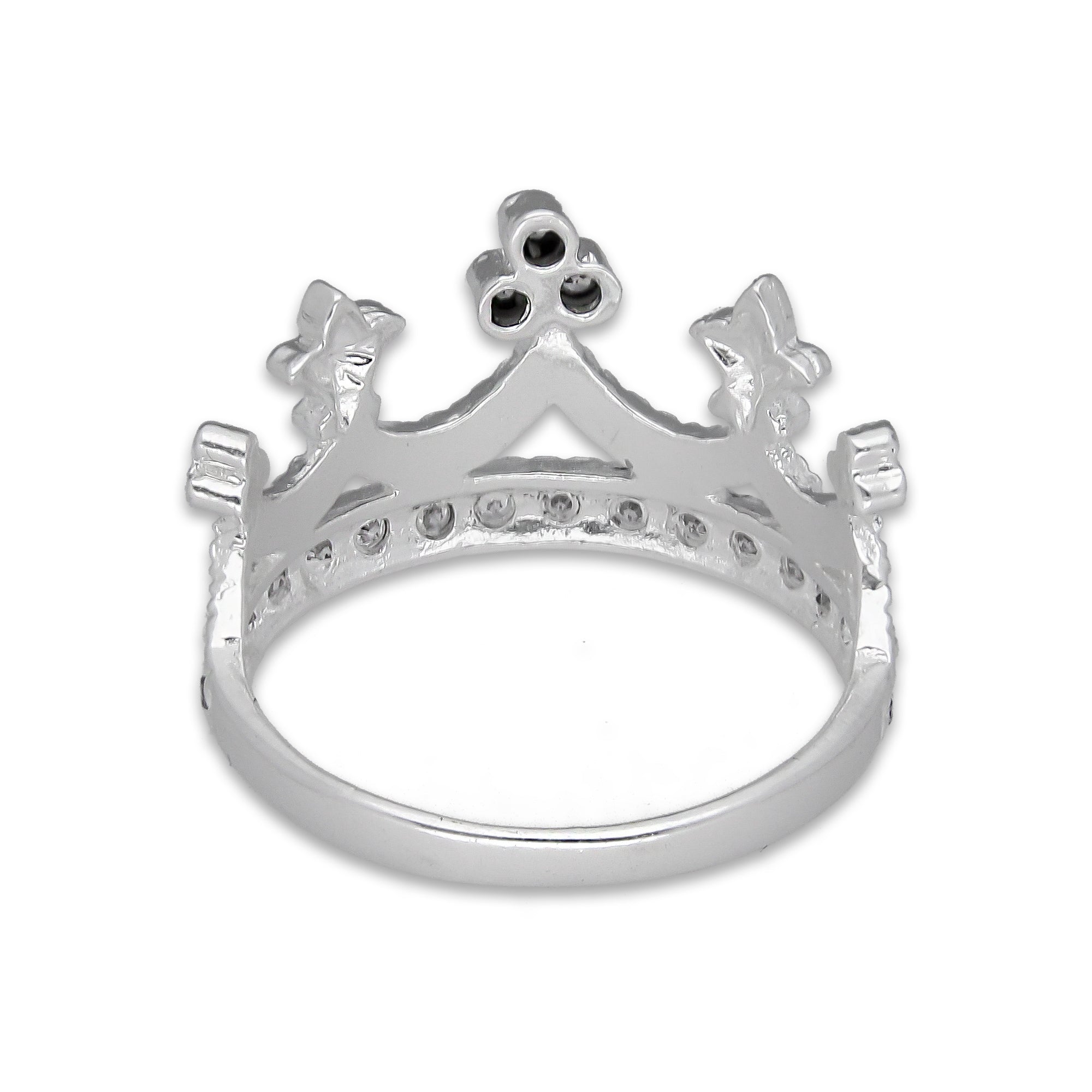 LPAD110 Anillo para Dama Mod Corona Trébol con Zirconia en Plata .925 Taxco Gro