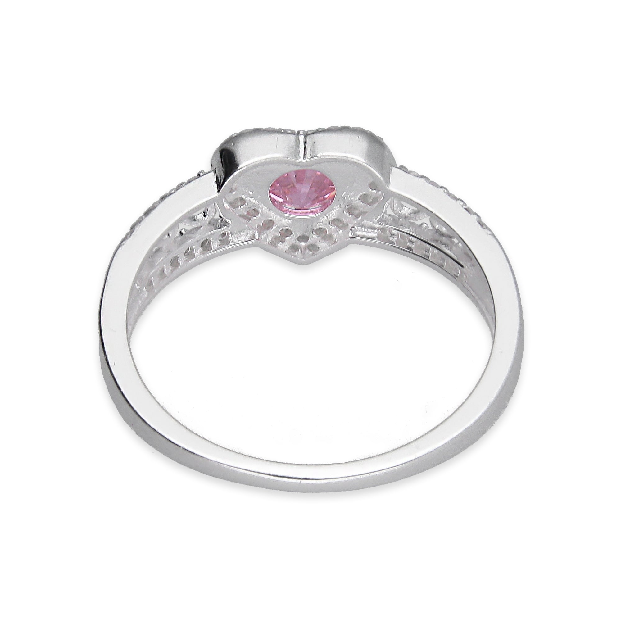 LPAD112 Anillo para Dama Mod Solitario Corazón XV Años con Zirconia en Plata .925 Taxco Gro