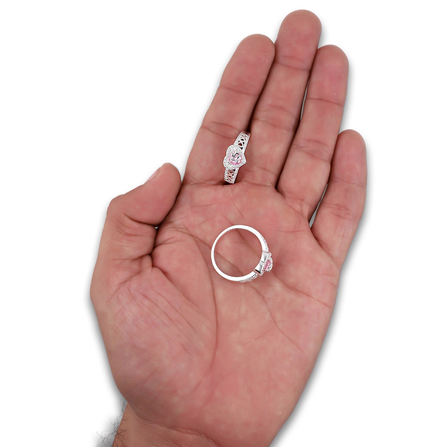 LPAD112 Anillo para Dama Mod Solitario Corazón XV Años con Zirconia en Plata .925 Taxco Gro