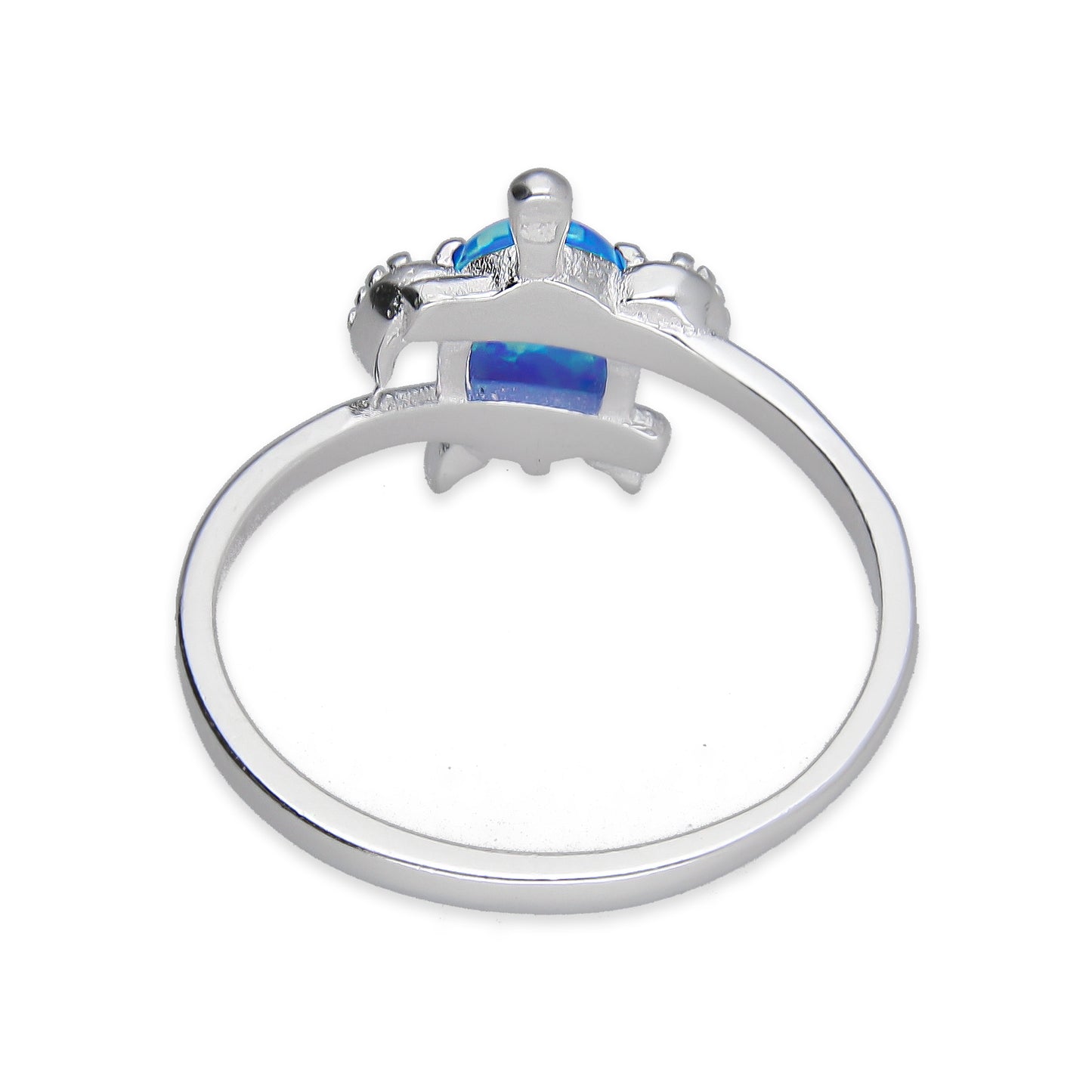 LPAD113 Anillo para Dama Mod Tortuga Ópalo Azul en Plata .925 Taxco Gro