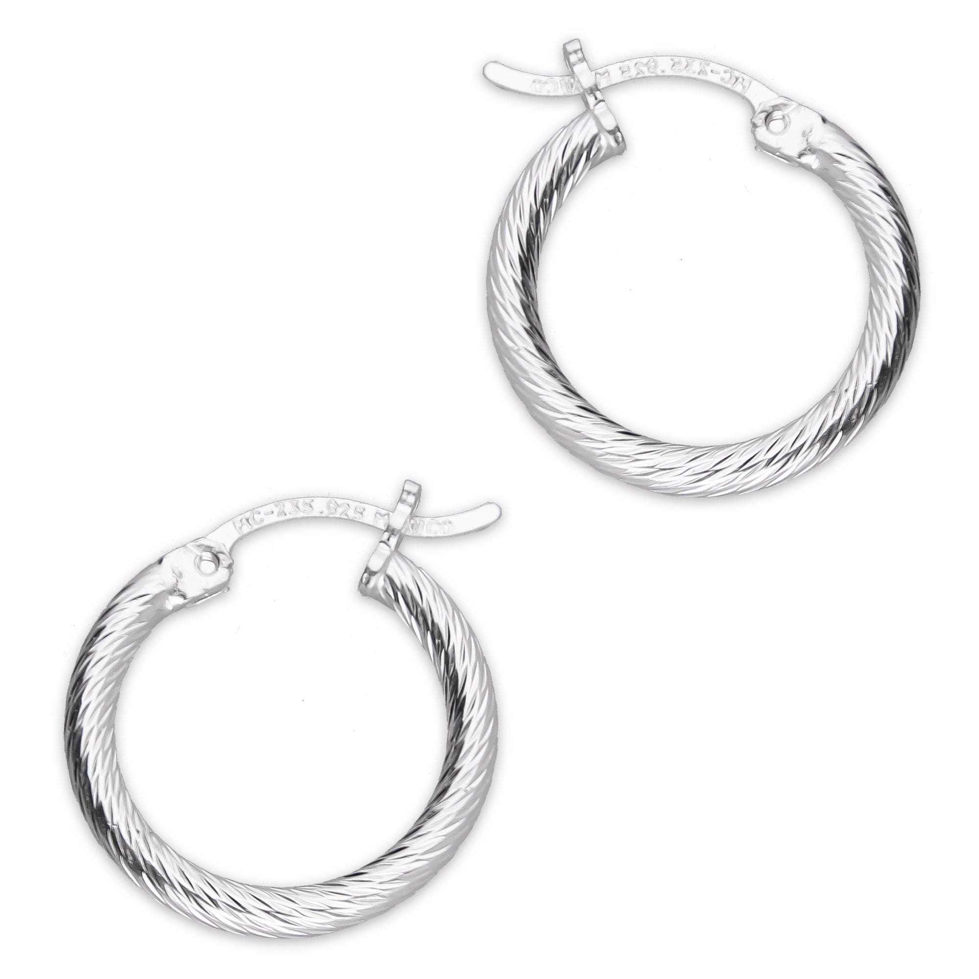 LPADI042 Arracada Diamantada Espiral 1.7 cm Tubo 2 mm en Plata .925 5576420878