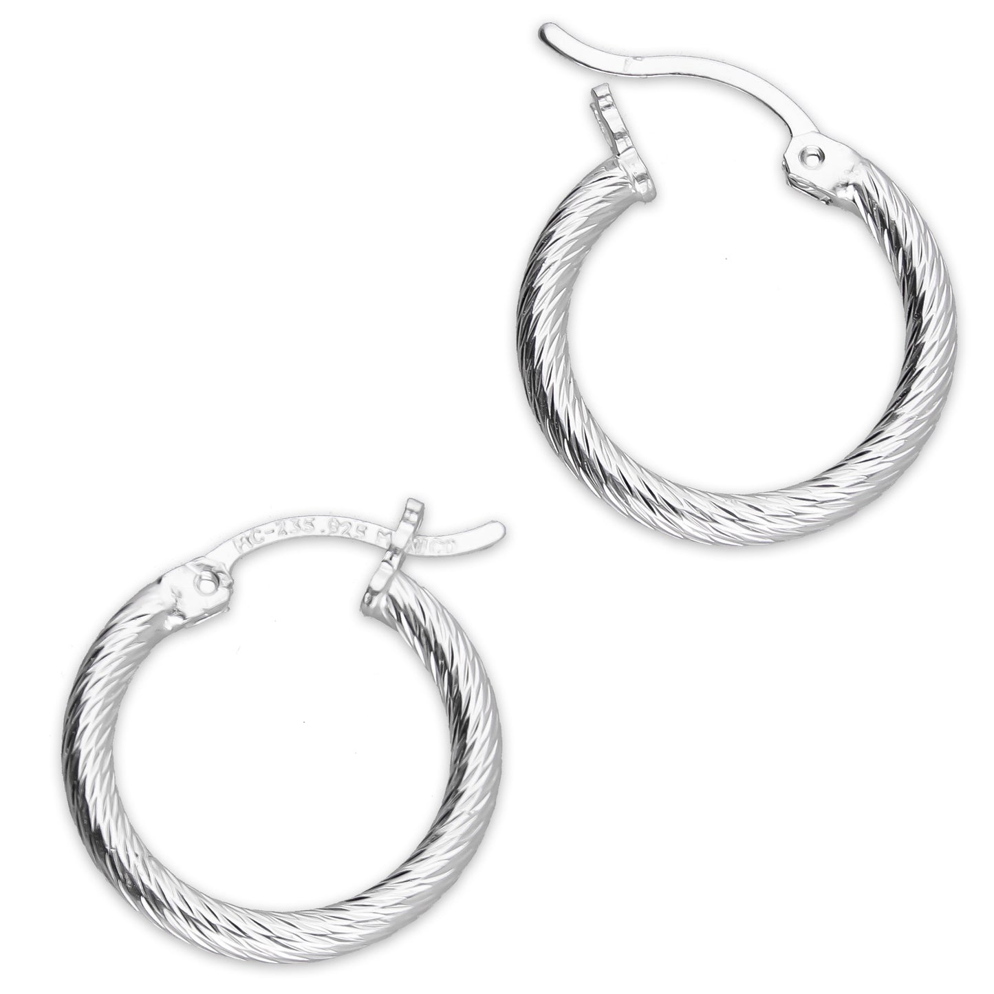 LPADI042 Arracada Diamantada Espiral 1.7 cm Tubo 2 mm en Plata .925 5576420878