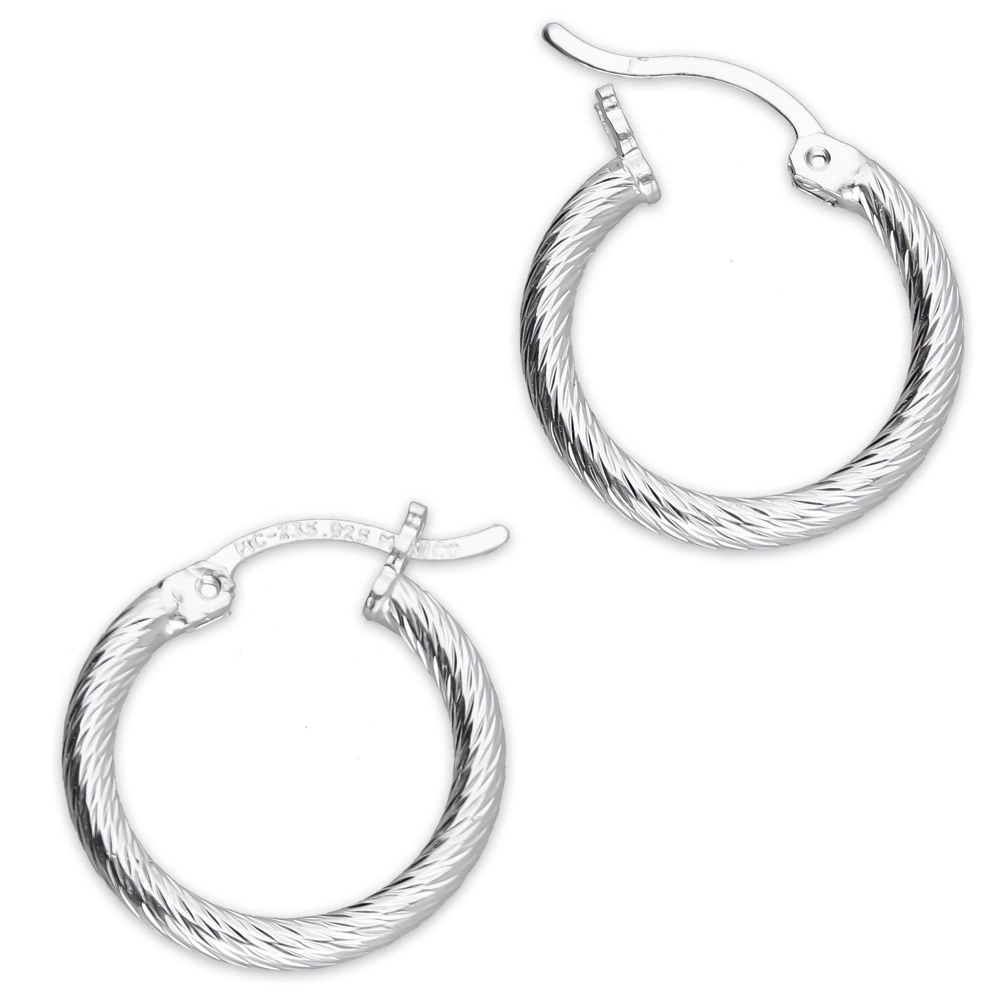 LPADI042 Arracada Diamantada Espiral 1.7 cm Tubo 2 mm en Plata .925 5576420878