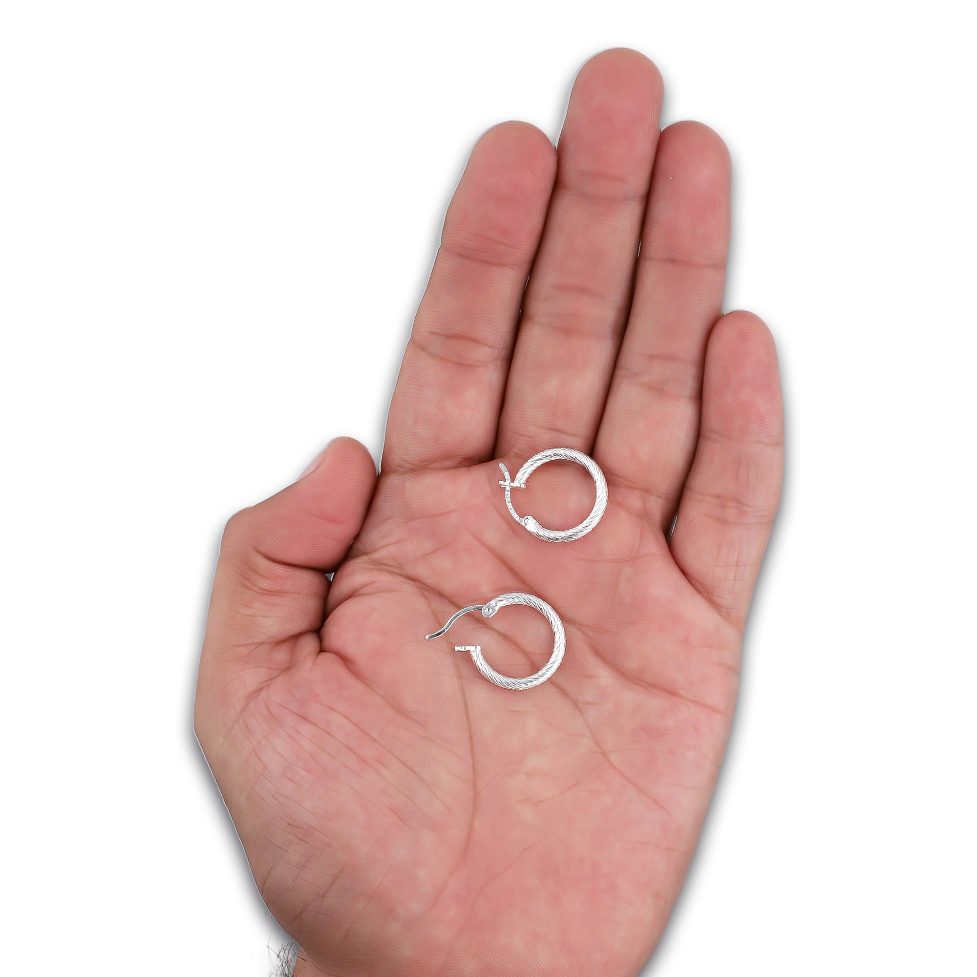 LPADI042 Arracada Diamantada Espiral 1.7 cm Tubo 2 mm en Plata .925 5576420878