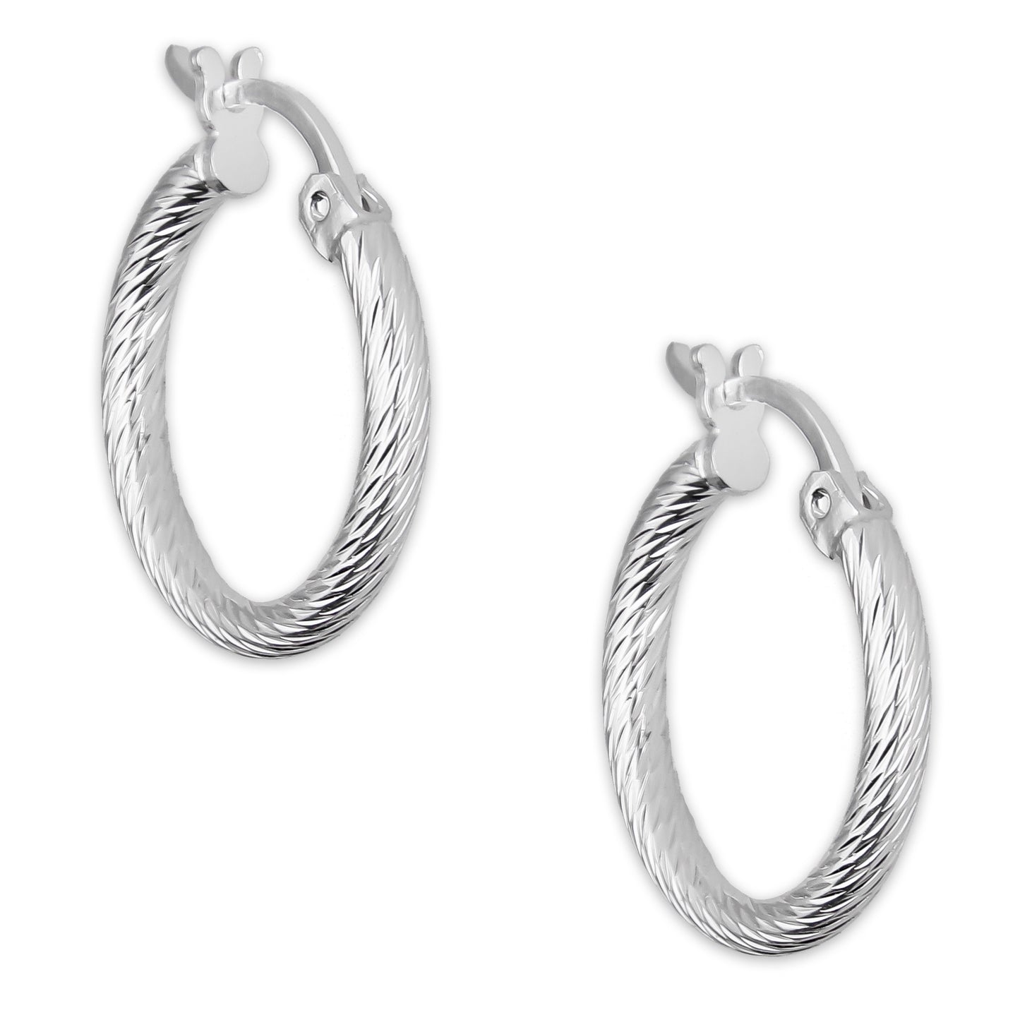 LPADI042 Arracada Diamantada Espiral 1.7 cm Tubo 2 mm en Plata .925 5576420878