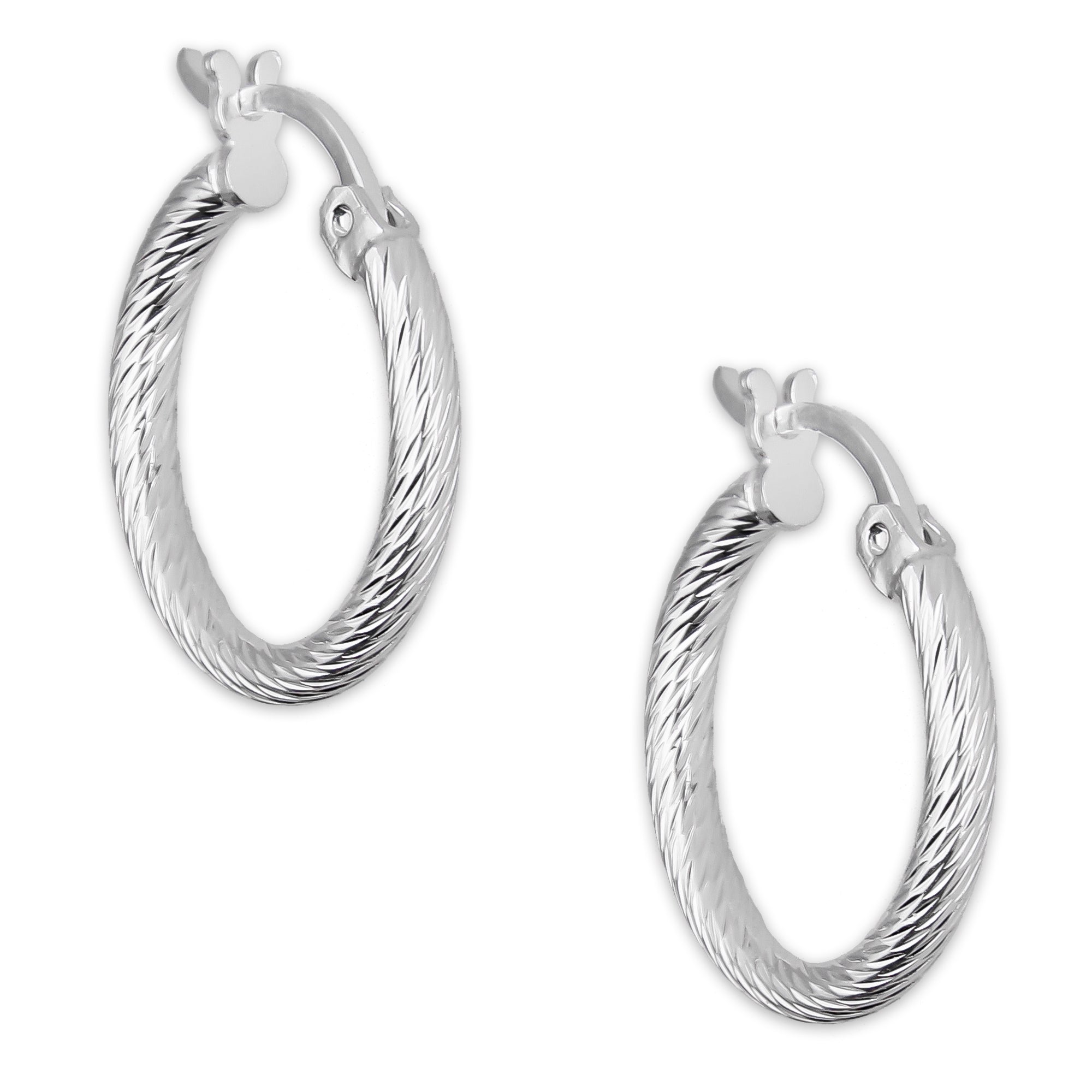 LPADI042 Arracada Diamantada Espiral 1.7 cm Tubo 2 mm en Plata .925 5576420878