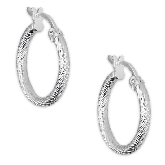 LPADI042 Arracada Diamantada Espiral 1.7 cm Tubo 2 mm en Plata .925 5576420878