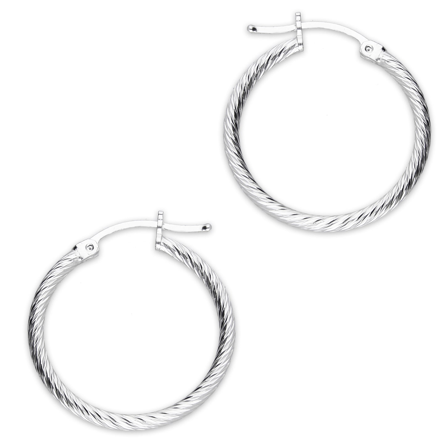 LPADI043 Arracada Diamantada Espiral 2.4 cm Tubo 2 mm en Plata .925 5576420876