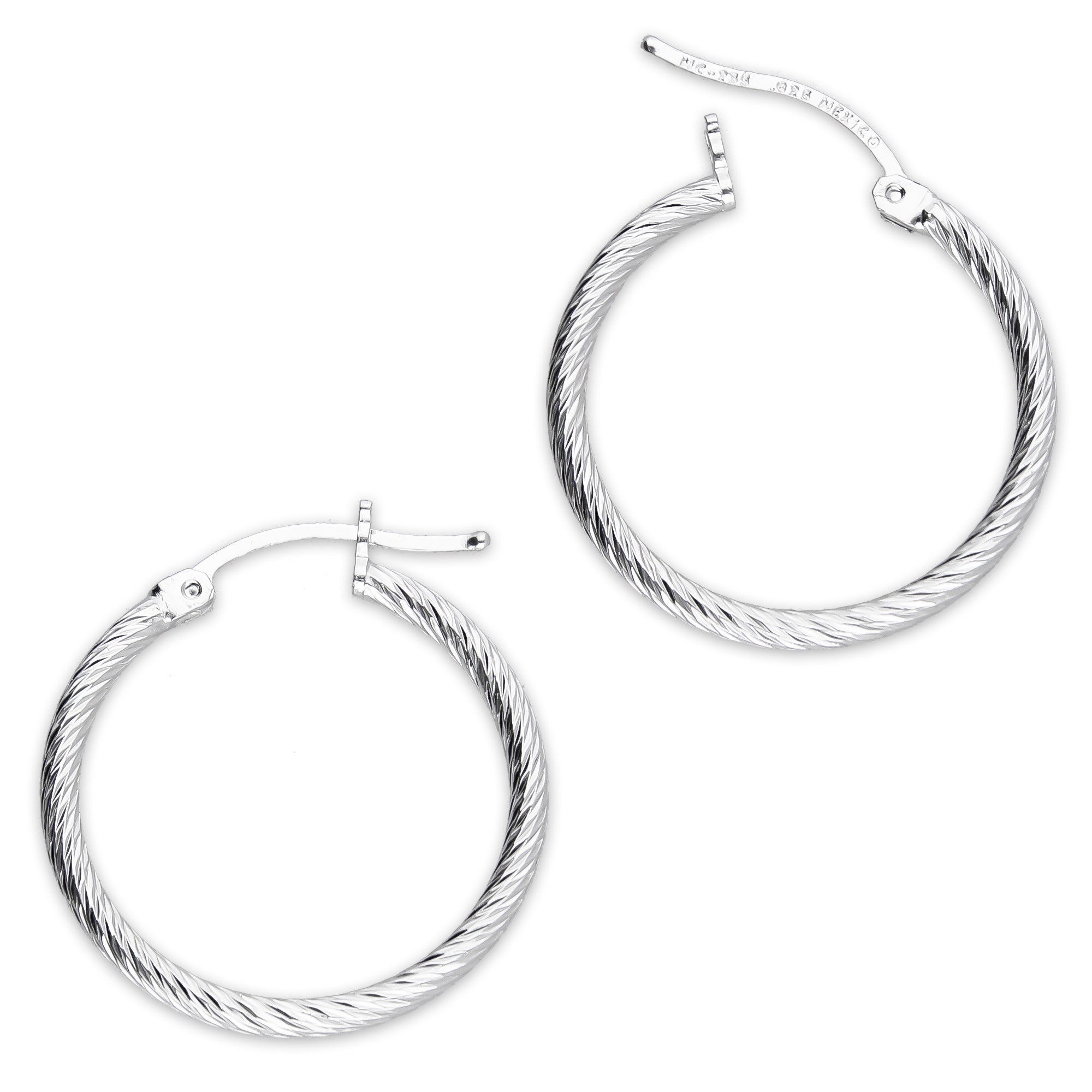 LPADI043 Arracada Diamantada Espiral 2.4 cm Tubo 2 mm en Plata .925 5576420876