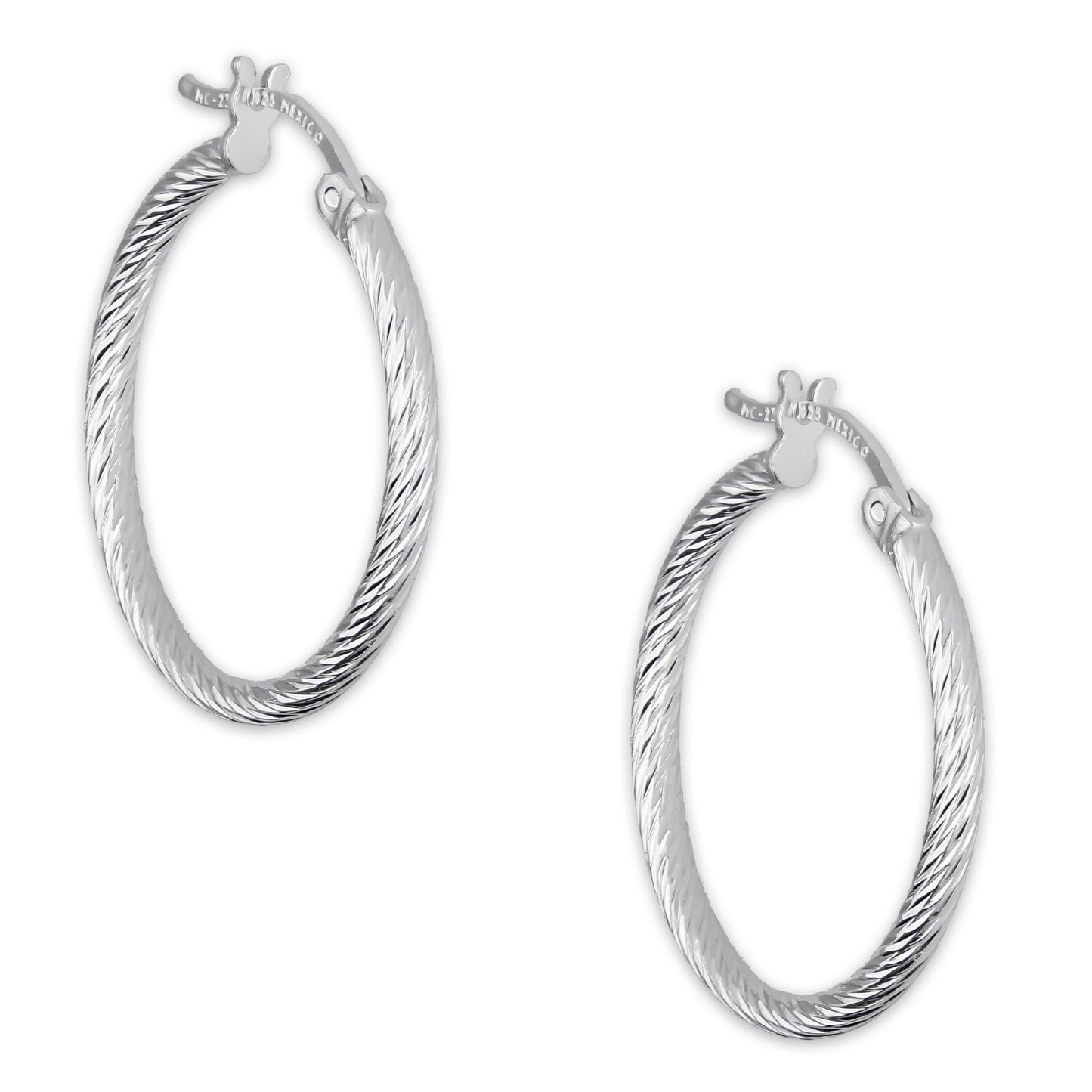 LPADI043 Arracada Diamantada Espiral 2.4 cm Tubo 2 mm en Plata .925 5576420876