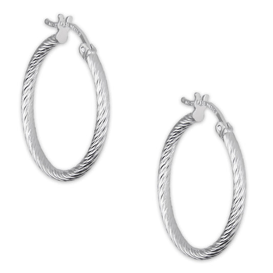 LPADI043 Arracada Diamantada Espiral 2.4 cm Tubo 2 mm en Plata .925 5576420876