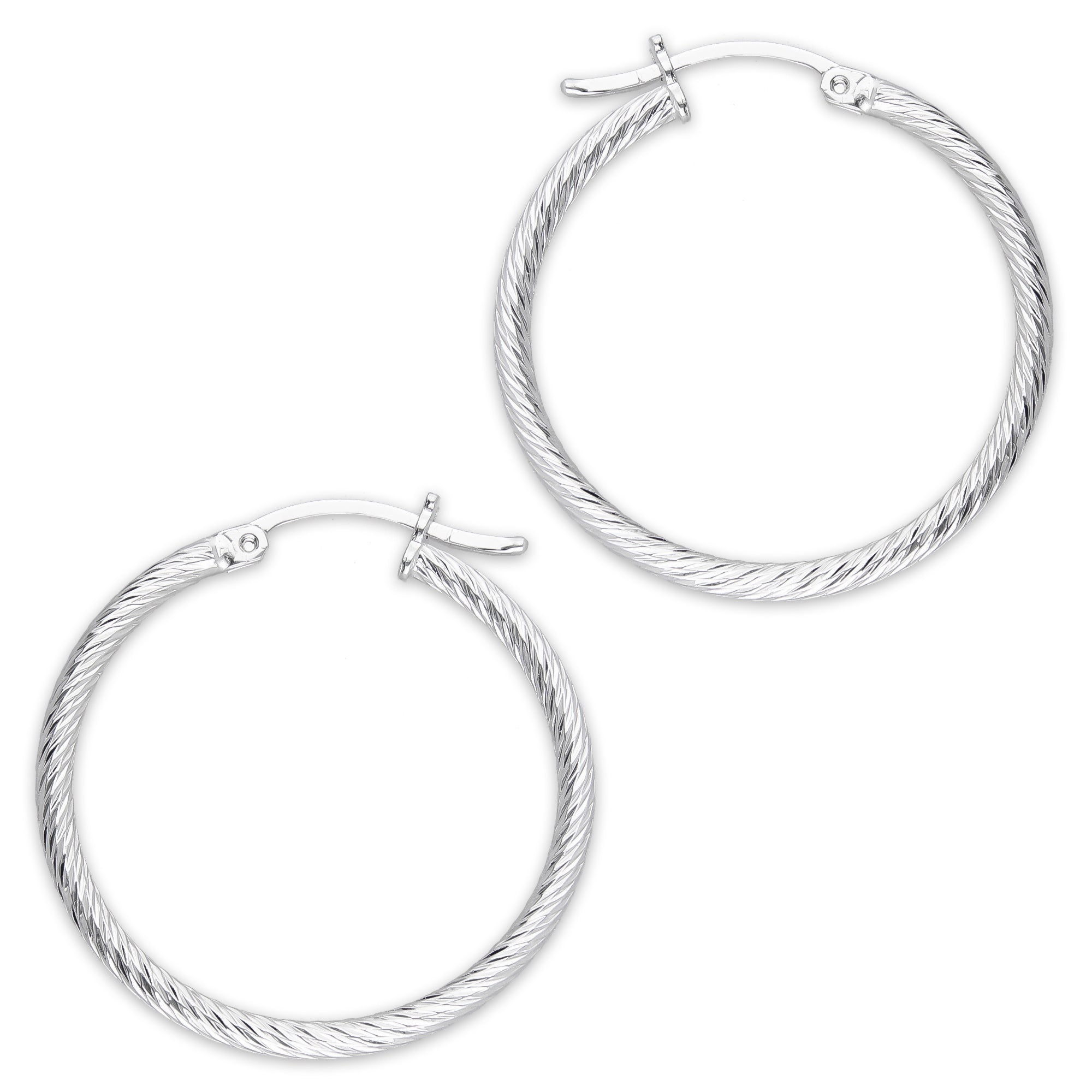 LPADI044 Arracada Diamantada Espiral 2.9 cm Tubo 2 mm en Plata .925 5576383606