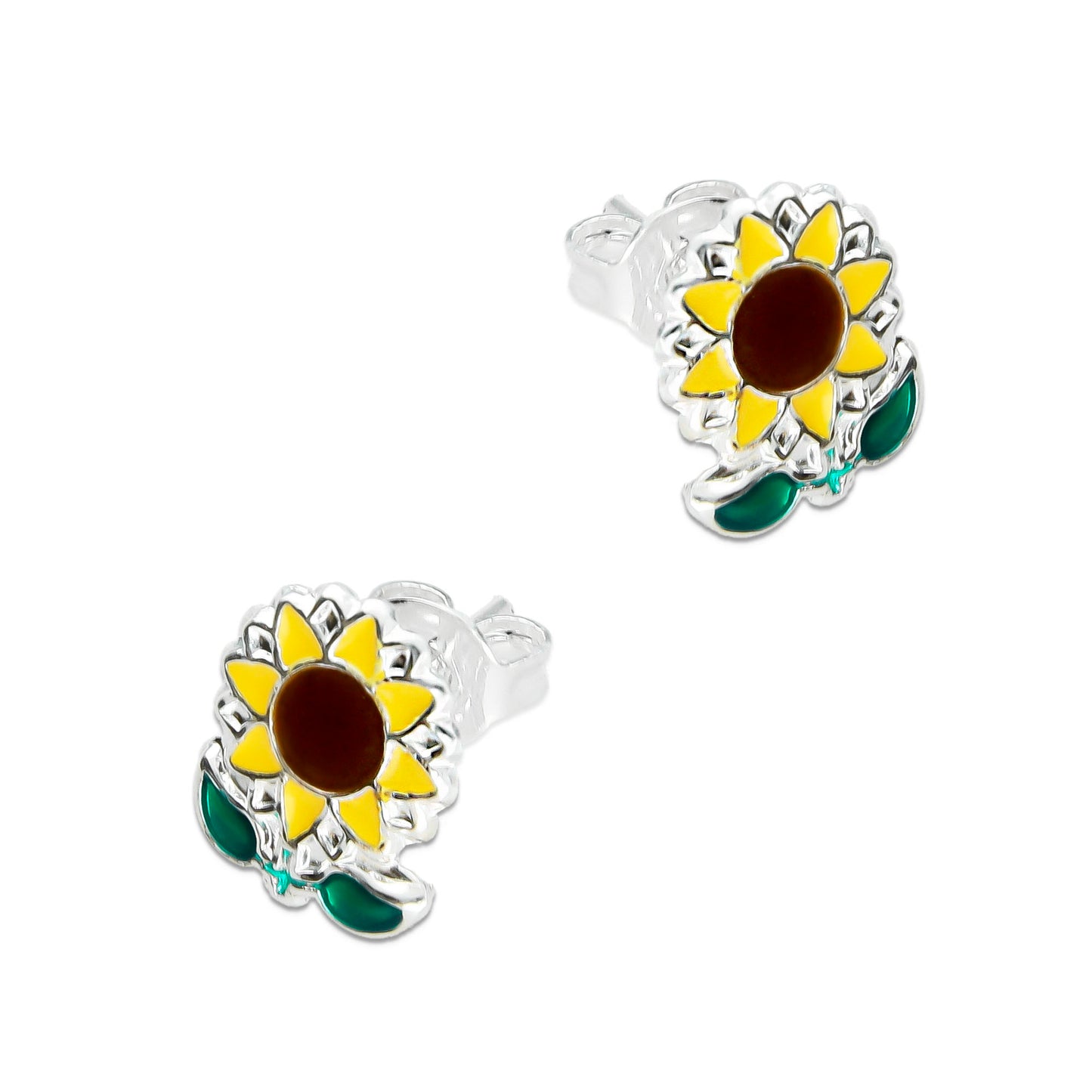 LPADJ001 Set De Aretes Y Dije Mod Girasoles Esmalte Plata .925 Taxco MLM894234648