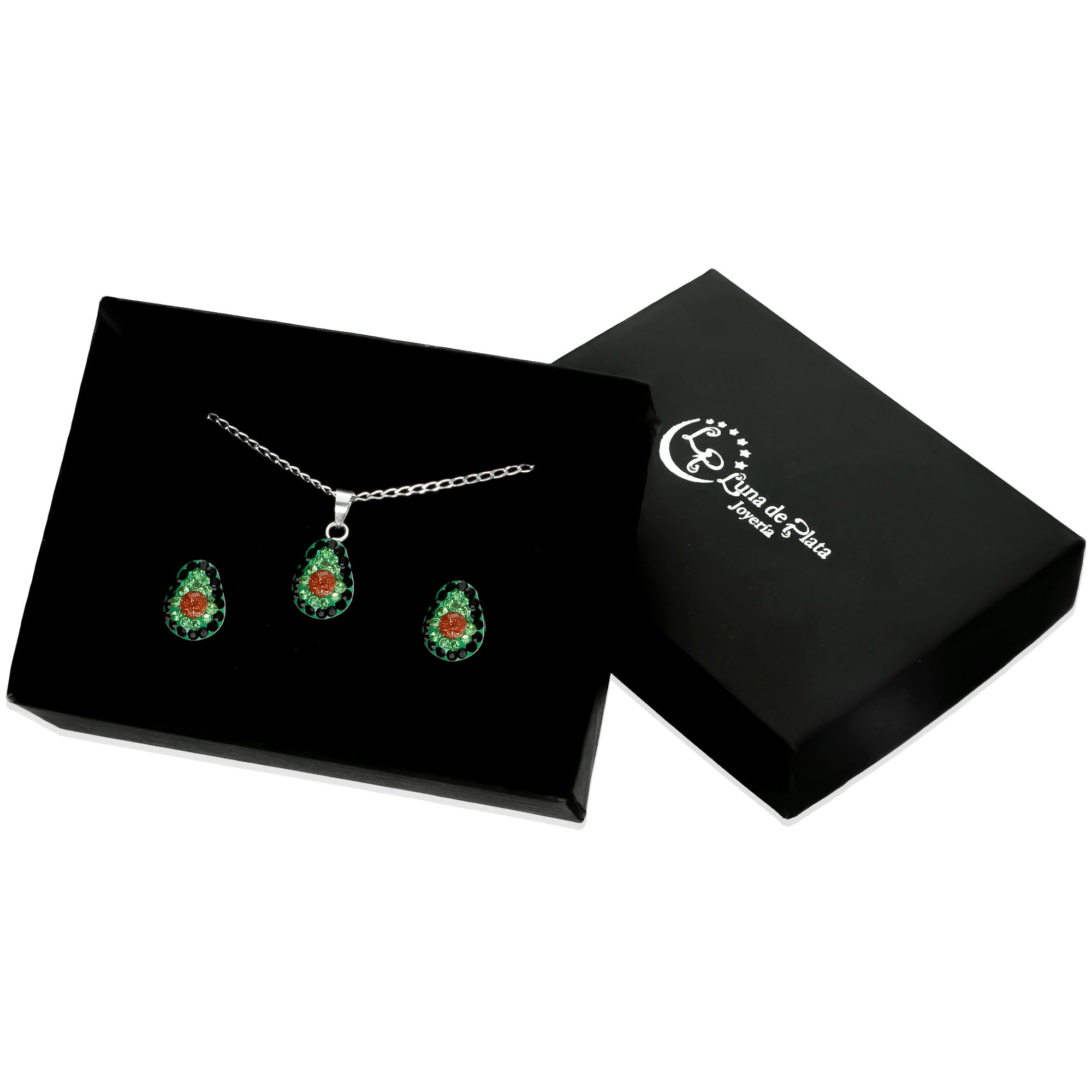 LPADJ021 Set Aretes + Dije + Cadena Aguacatito en Plata Ley .925 2780235292