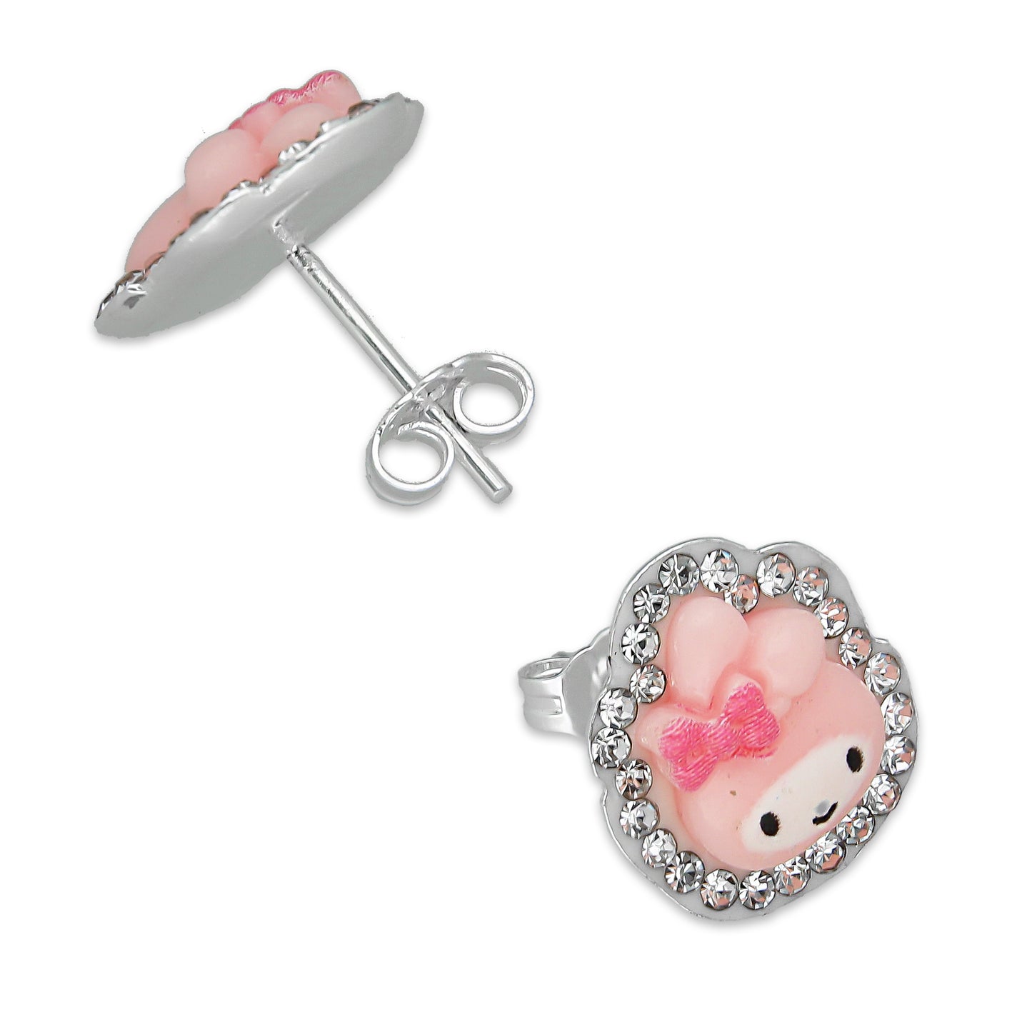 LPADJ068 Set de Aretes y Dije Melody Diámetro 2.1 cm en Plata Ley .925