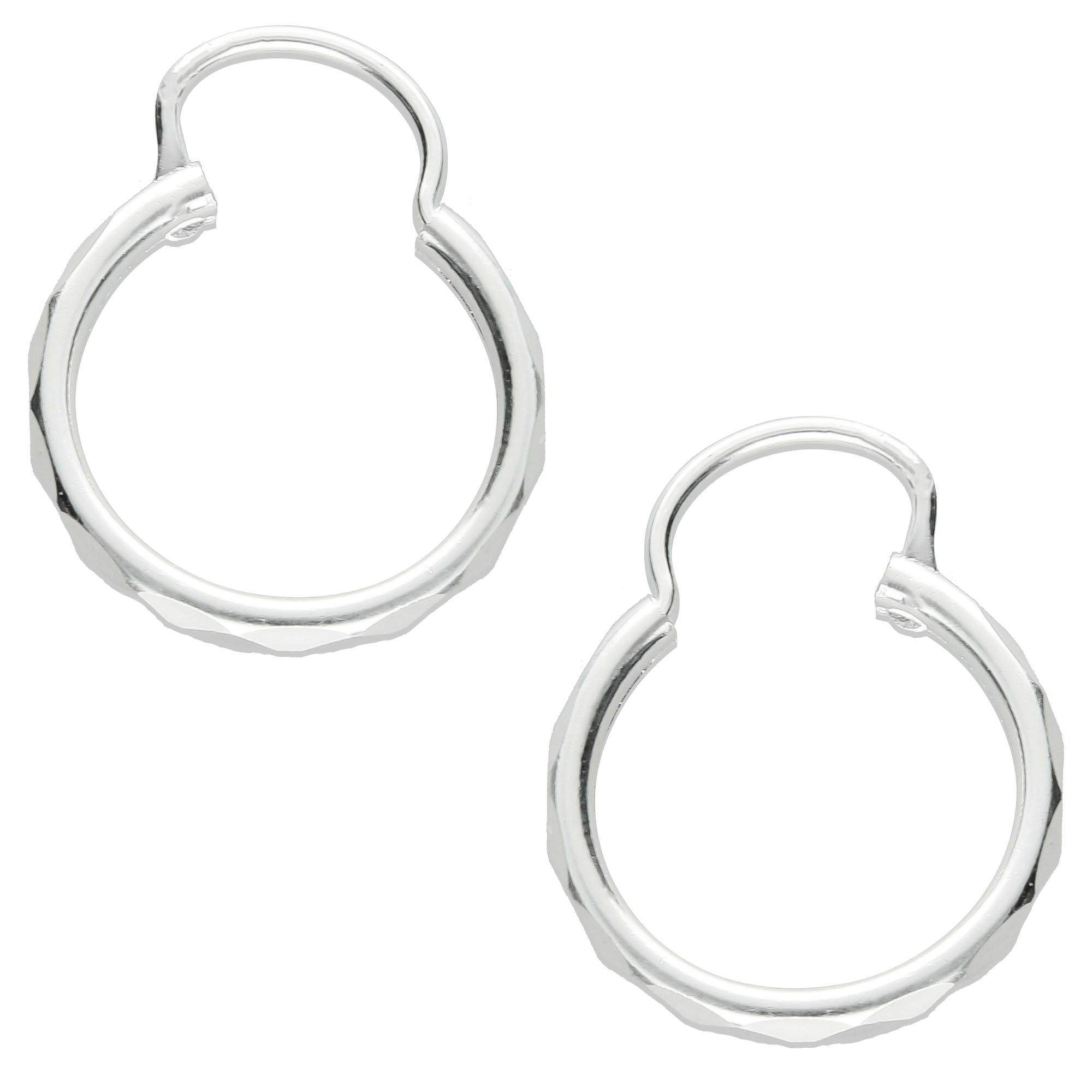 LPAF016 Arracada Facetada Plata .925 Tam 2 - 15 Mm Diámetro Taxco MLM918604249