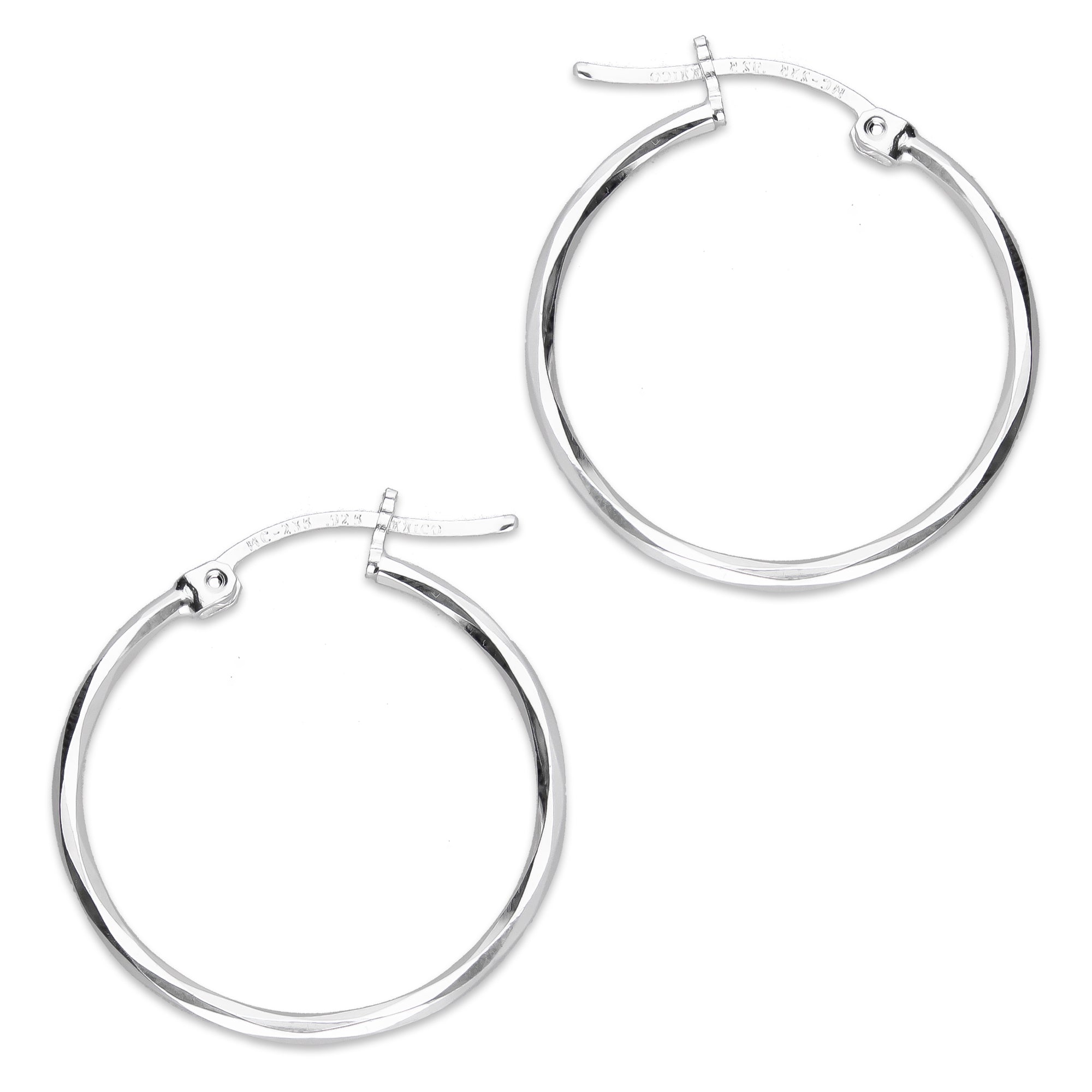 LPAF043 Arracada Facetada Horqueta 2.4 cm Tubo 1.8 mm en Plata .925 5569362756