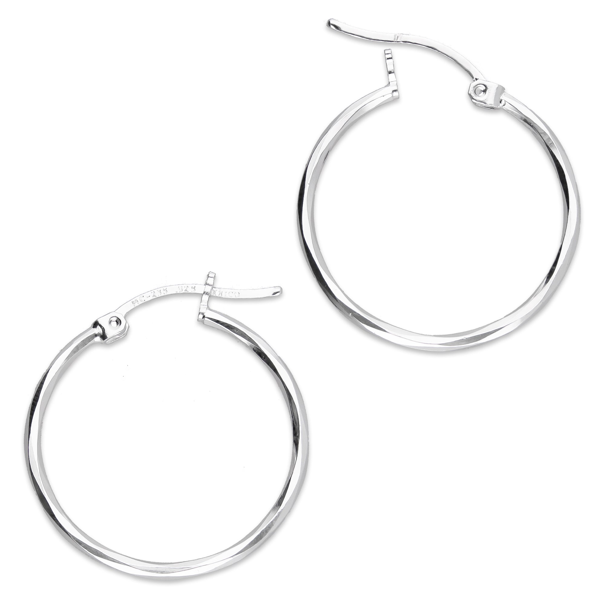 LPAF043 Arracada Facetada Horqueta 2.4 cm Tubo 1.8 mm en Plata .925 5569362756
