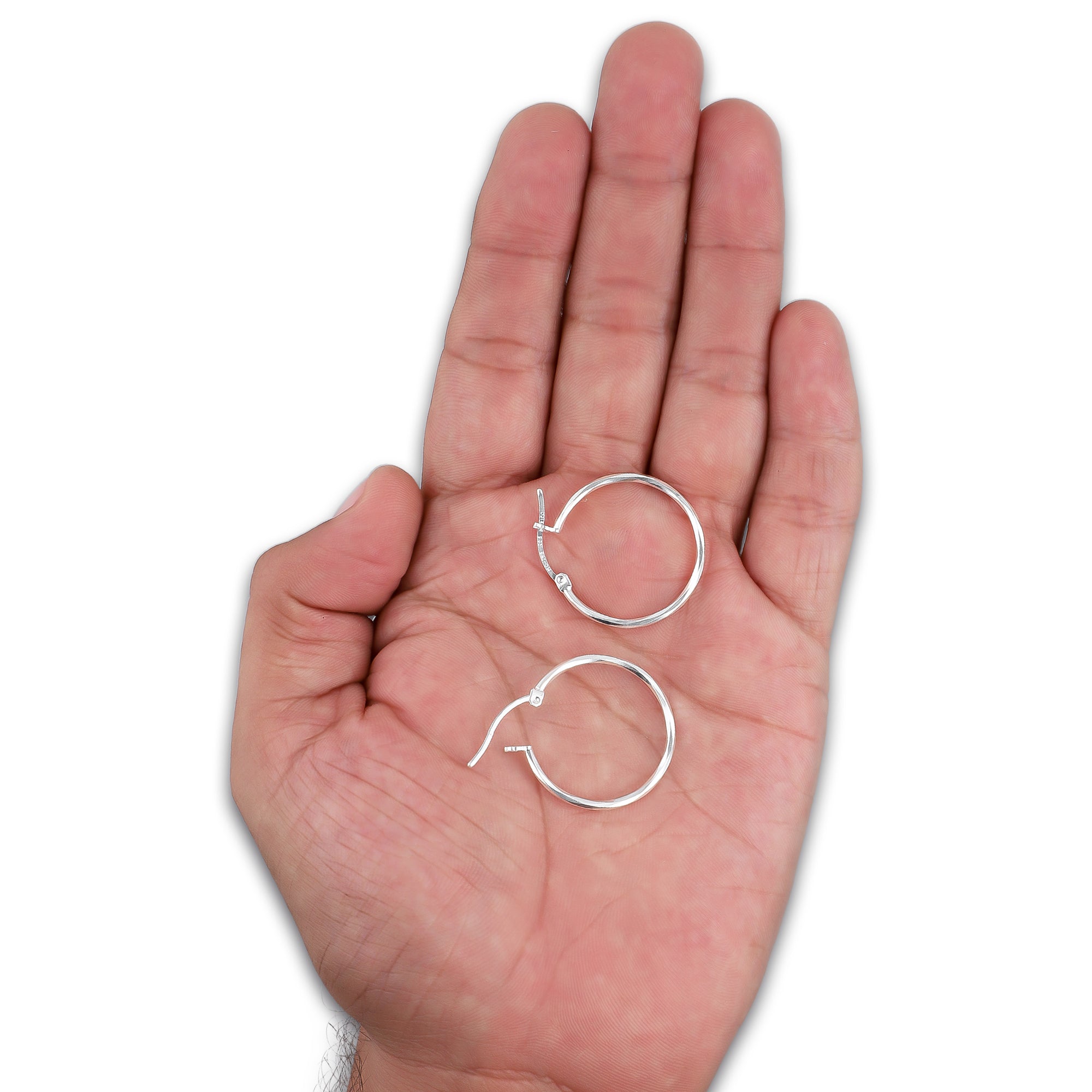 LPAF043 Arracada Facetada Horqueta 2.4 cm Tubo 1.8 mm en Plata .925 5569362756