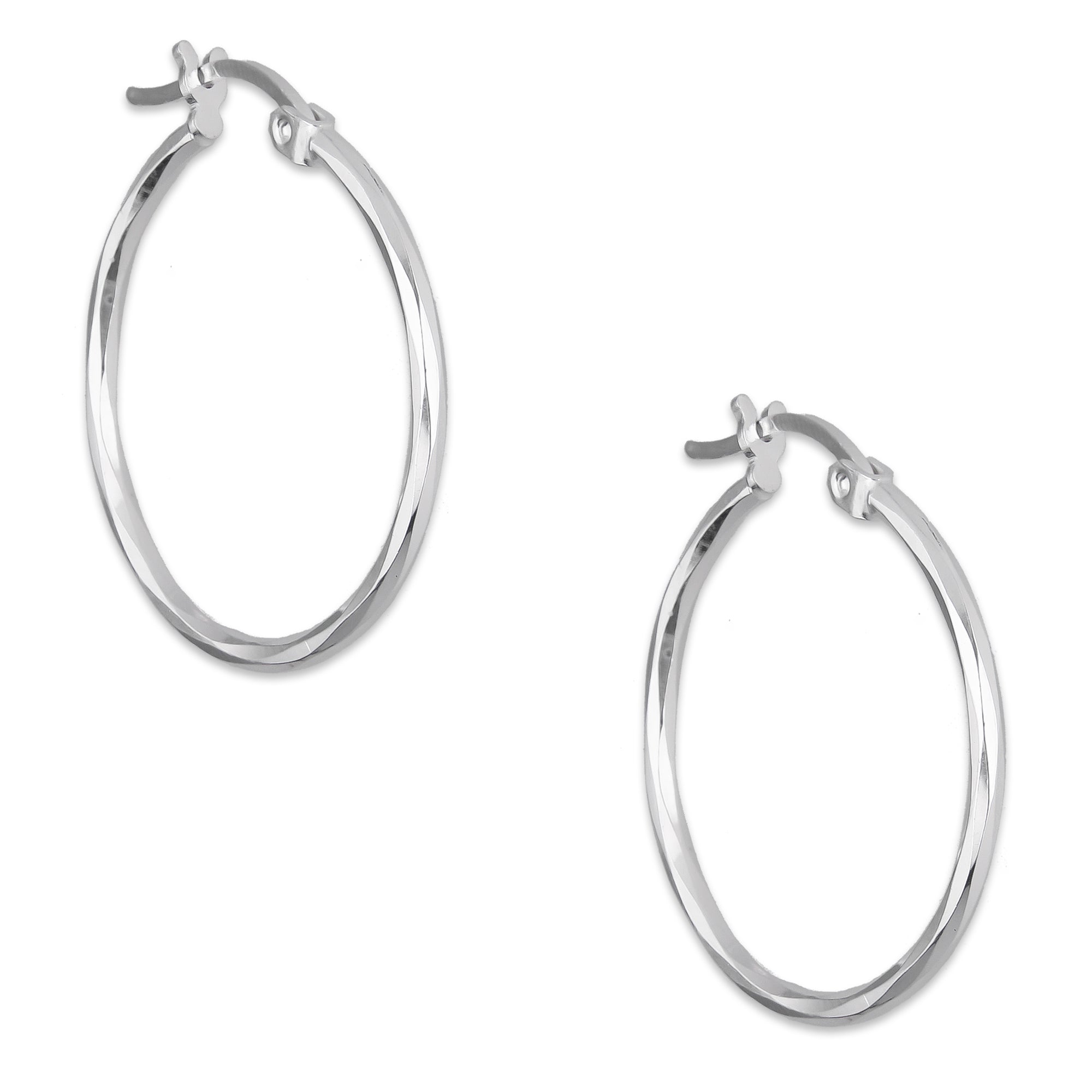 LPAF043 Arracada Facetada Horqueta 2.4 cm Tubo 1.8 mm en Plata .925 5569362756
