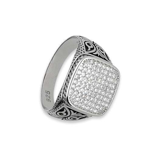 LPAH001 Anillo Hombre Bali Pavé en Plata .925 Taxco Gro 3346715308