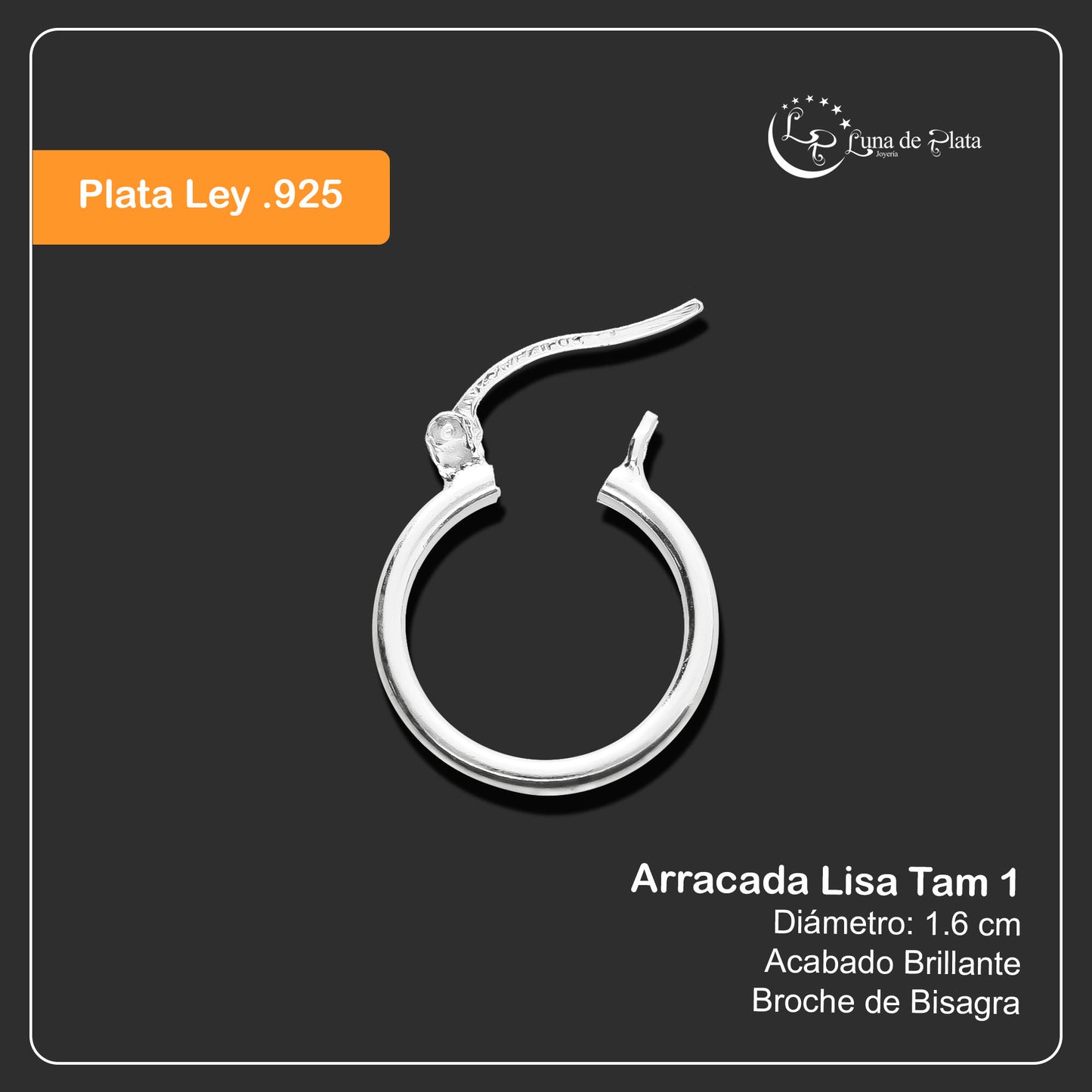 LPAL001 Arracada Lisa Plata .925 Tam 1 16 Mm X 2.2 Taxco Mayoreo MLM919346322