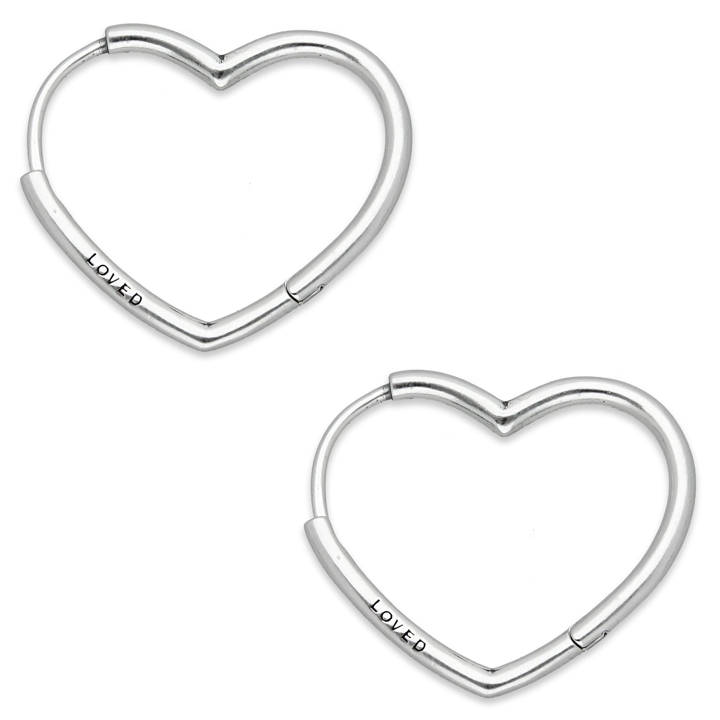 LPAL044 Arracada Lisa Articulada Corazón Loved 2.8 cm x 2.8 cm Plata .925 3581902348