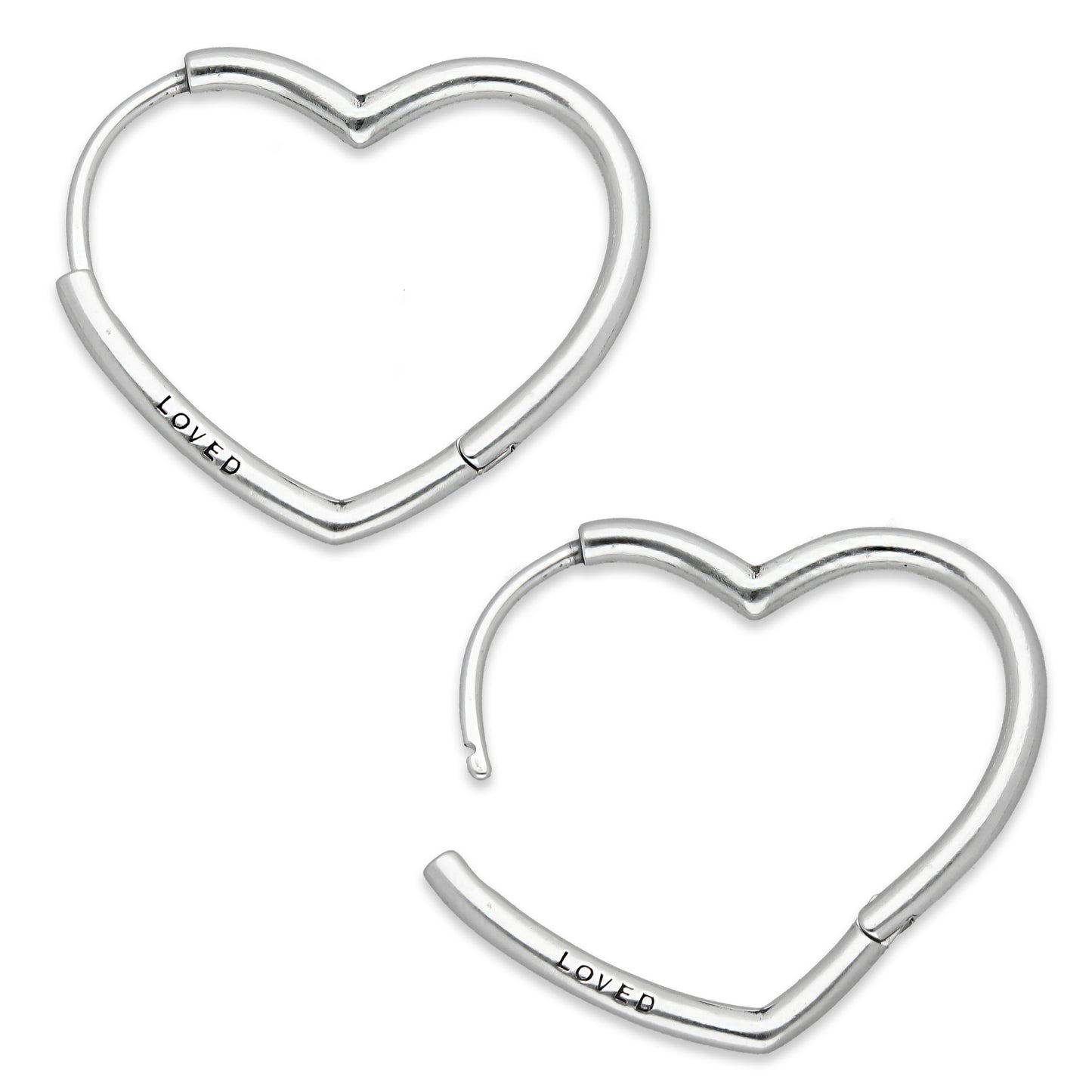 LPAL044 Arracada Lisa Articulada Corazón Loved 2.8 cm x 2.8 cm Plata .925 3581902348