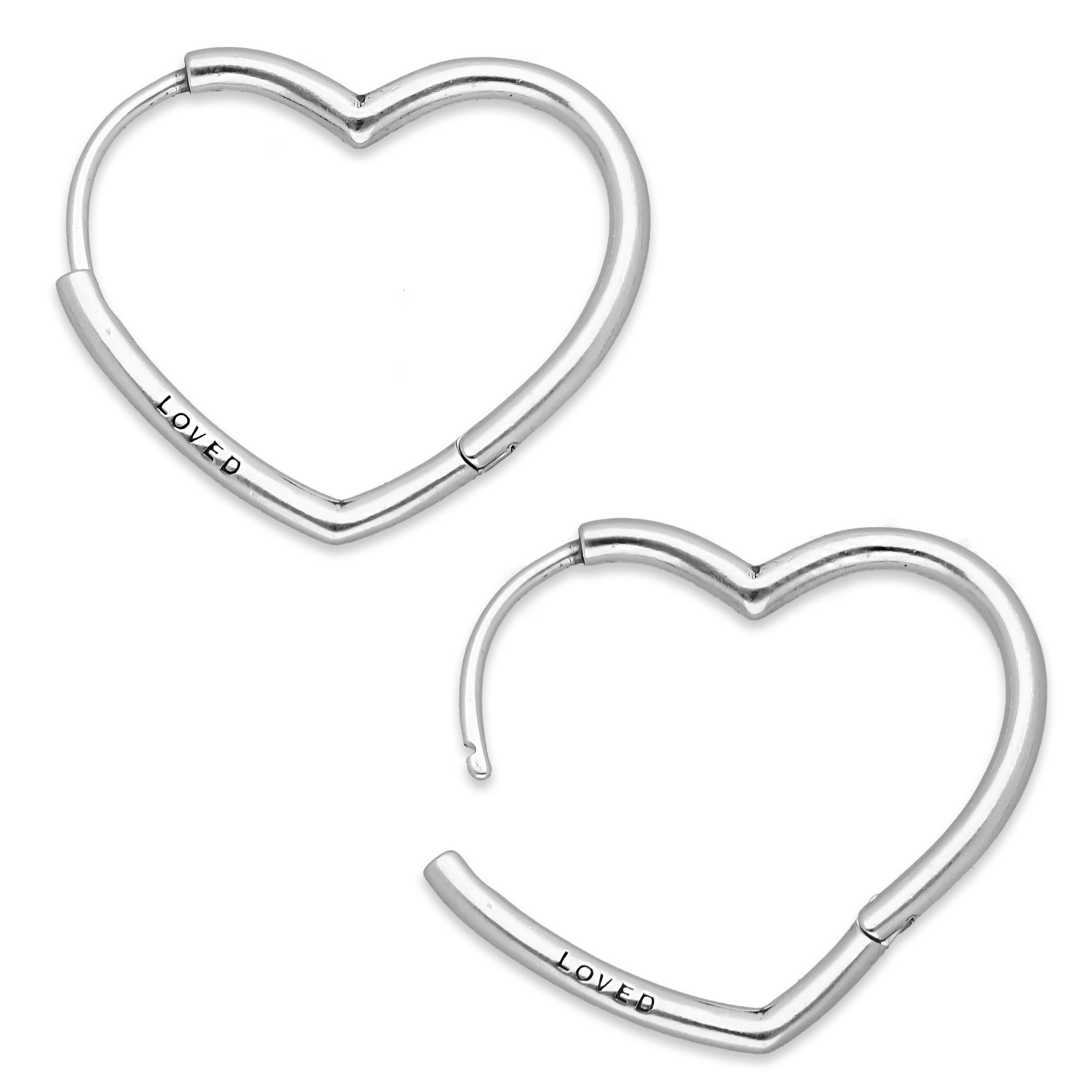 LPAL044 Arracada Lisa Articulada Corazón Loved 2.8 cm x 2.8 cm Plata .925 3581902348