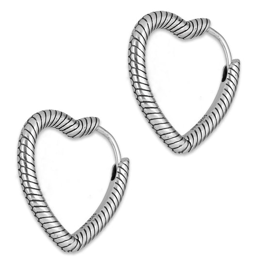 LPAL045 Arracada Lisa Articulada Corazón Espiral 2.3 cm x 2.3 cm Plata .925 3582079496