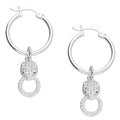 LPYAL015 Arracada Lisa con Colgante 19 mm Jaguar Círculo en Plata .925 5465300206