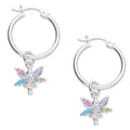 LPYAL019 Arracada Lisa con Colgante 19 mm Hada Multicolor en Plata .925 5465300196