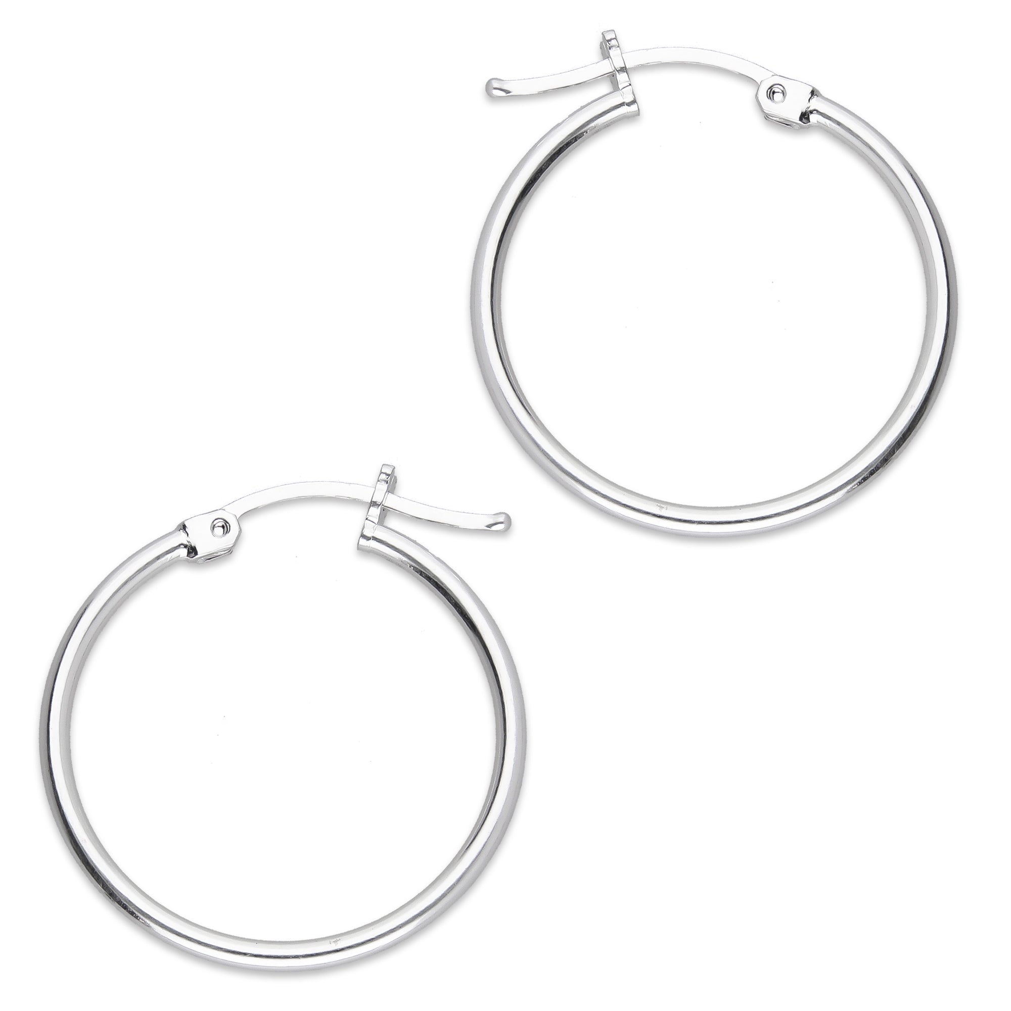 LPAL066 Arracada de Tubo 1.8 mm Lisa Horqueta 2.4 cm Diametro en Plata .925 5570389668
