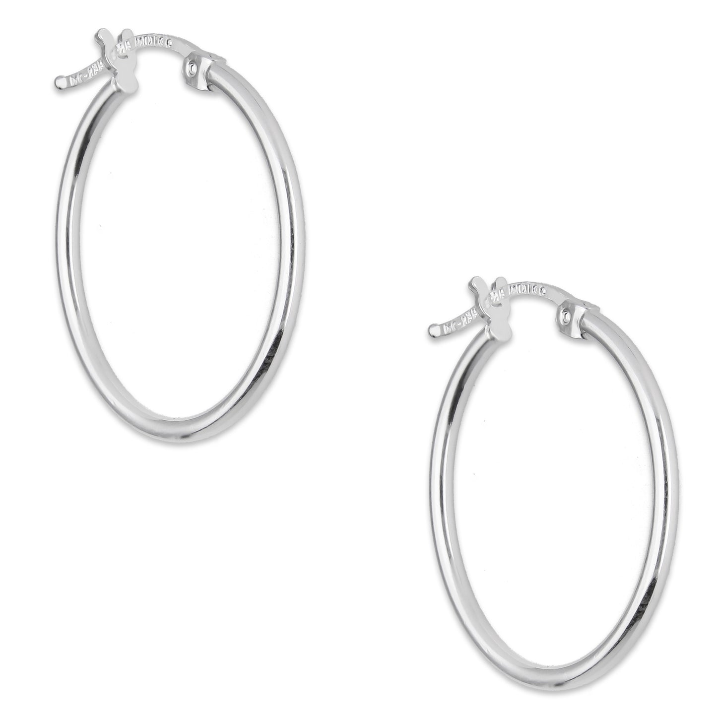 LPAL066 Arracada de Tubo 1.8 mm Lisa Horqueta 2.4 cm Diametro en Plata .925 5570389668