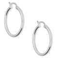 LPAL067 Arracada de Tubo 2 mm Lisa Horqueta 2.4 cm Diametro en Plata .925 5576420880