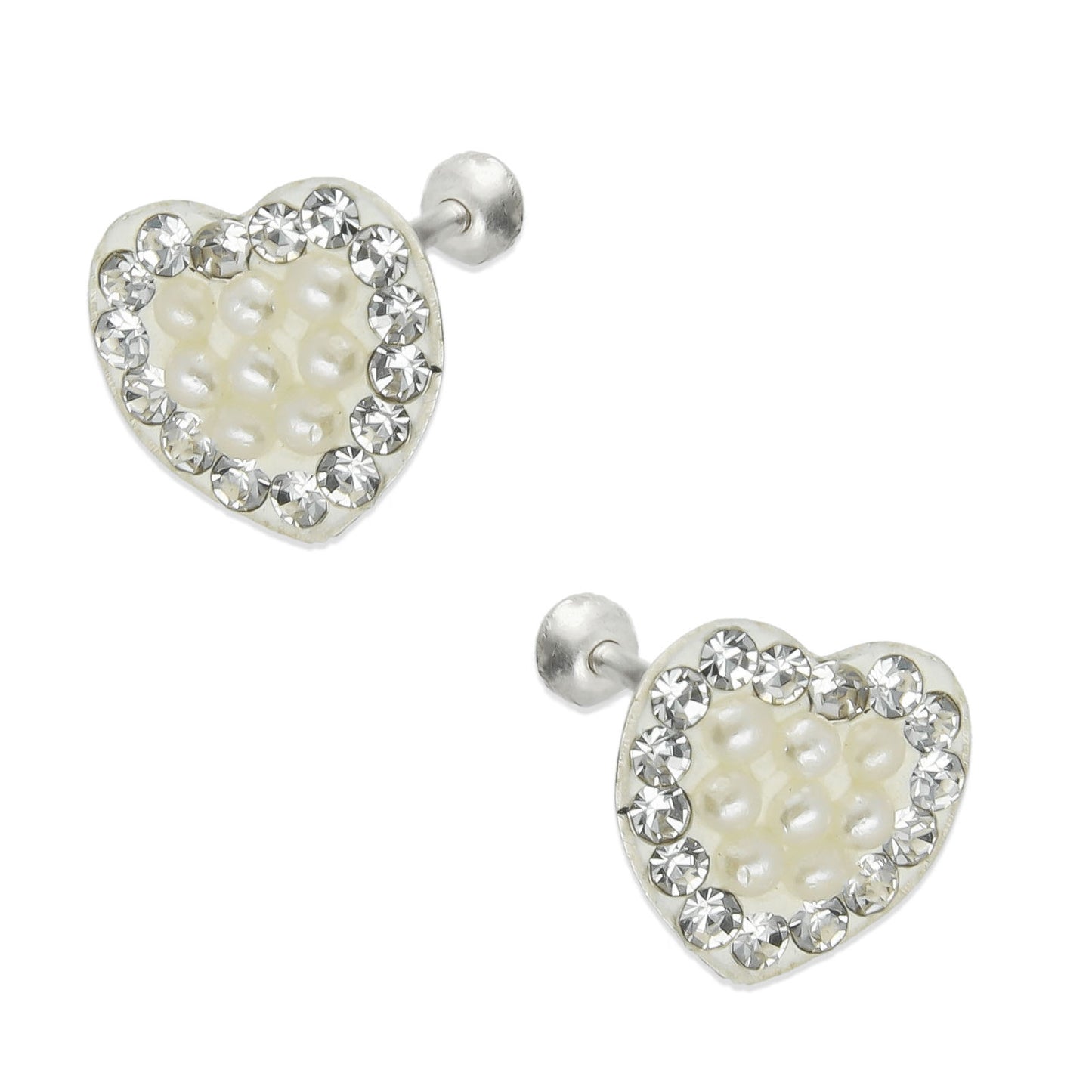 LPAP025 Arete Broquel Mini Perlas Corazón Plata Ley .925 Taxco 1353174804