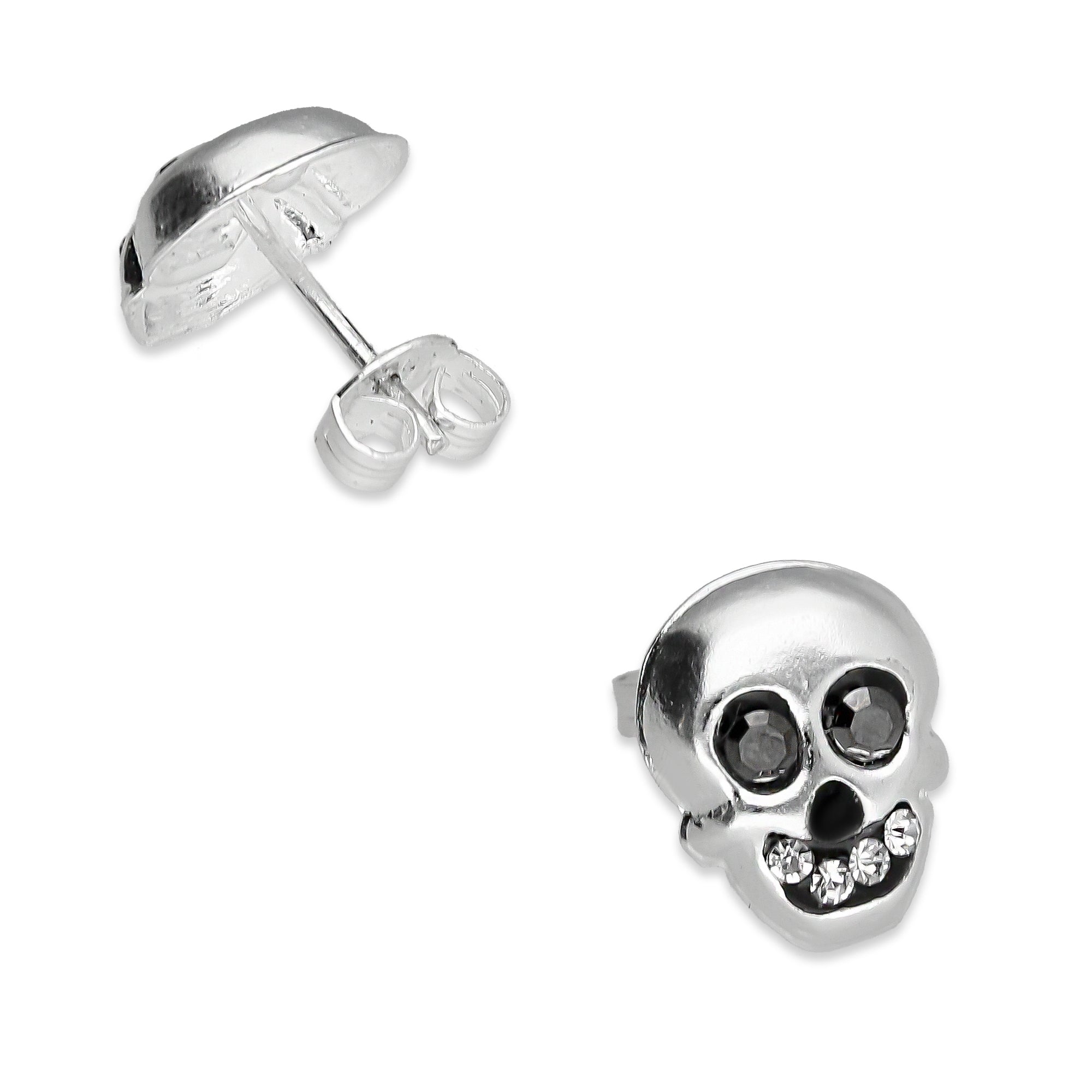 LPAP030 Aretes Broquel Plata Calavera Bomb Plata .925 Taxco 1357640327