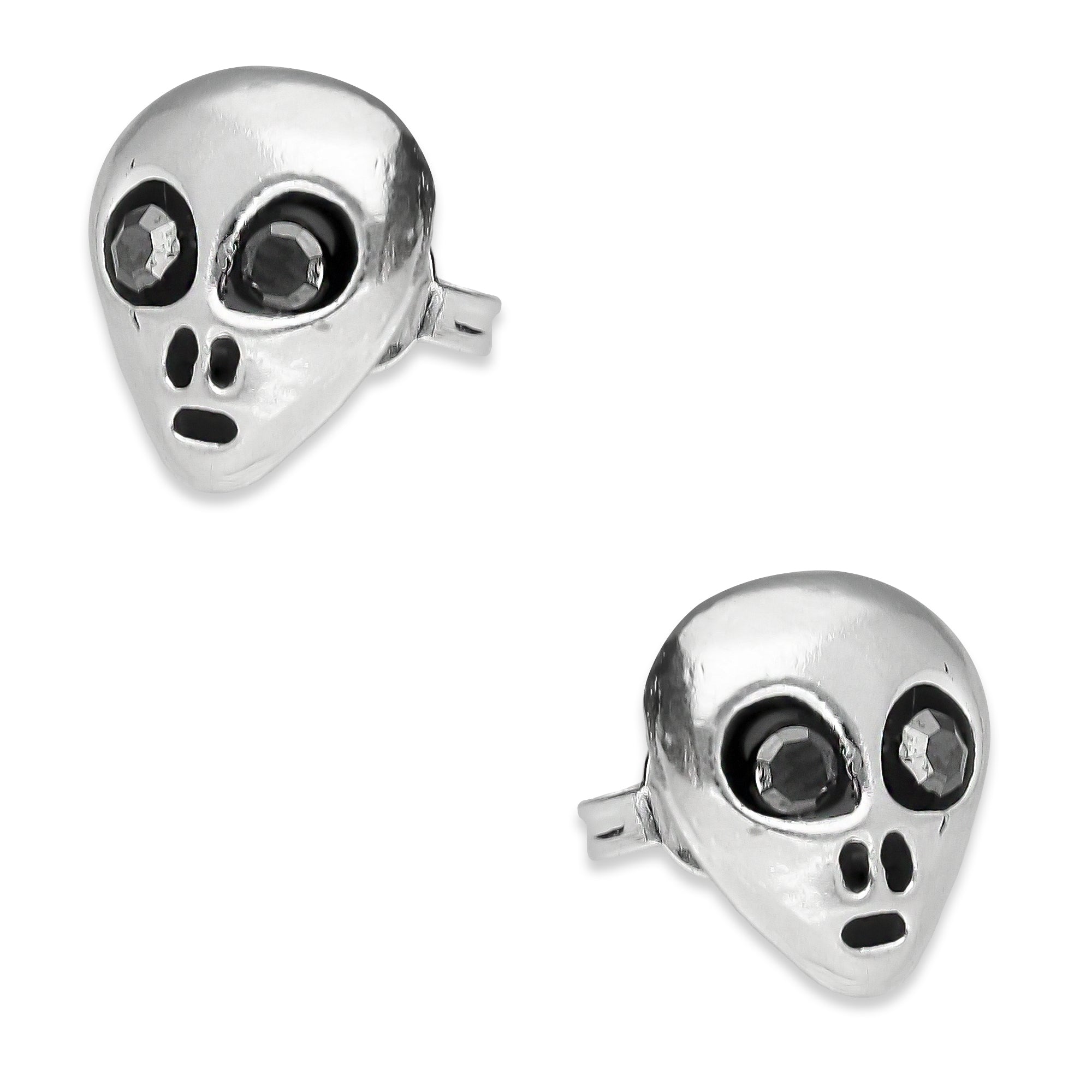 LPAP031 Aretes Broquel Alien Plata .925 Taxco 1357696686