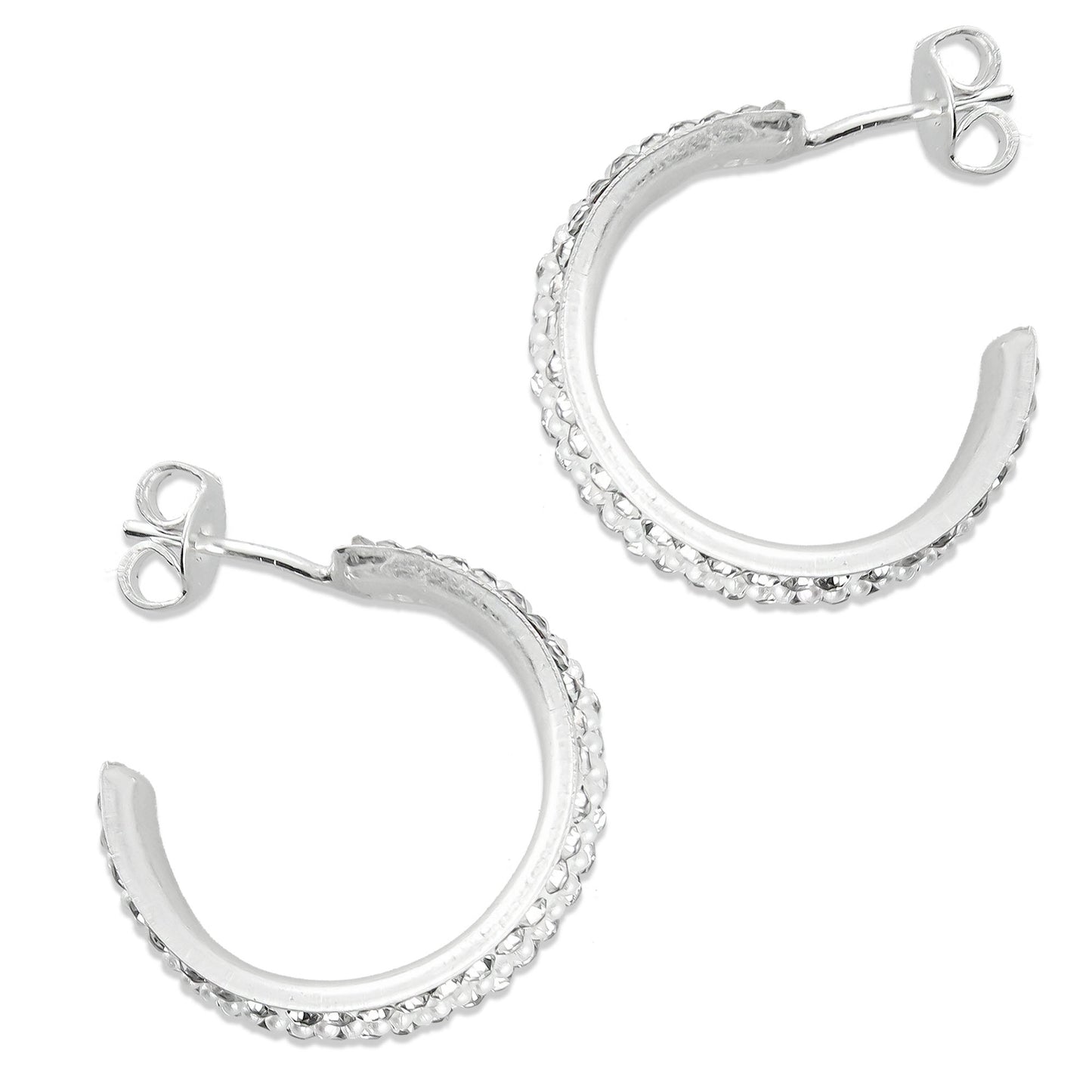 LPAP070 Arracada Poste 5 mm Blanca P Cristalitos Plata .925 Taxco 2878539180