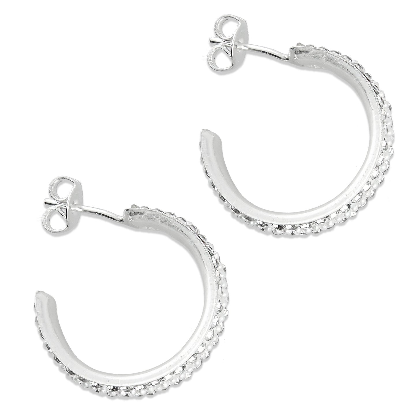 LPAP070 Arracada Poste 5 mm Blanca P Cristalitos Plata .925 Taxco 2878539180