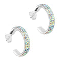 LPAP071 Arracada Poste 5 mm Blanca Torna Cristalitos Plata .925 Taxco 2020397067
