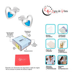 LPAP083 Arete Broquel Corazón Soul Ópalo Azul Plata .925 Taxco 2040155711