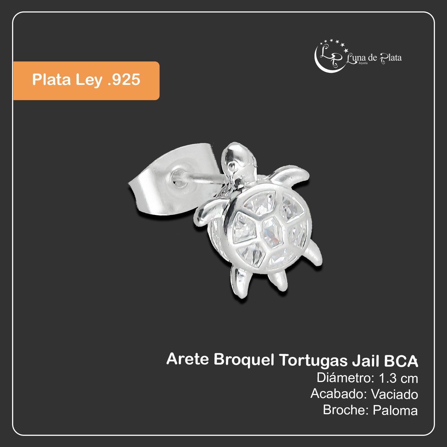 LPAP092 Arete Broquel Tortugas Jail BCA Plata .925 Taxco 3125914866